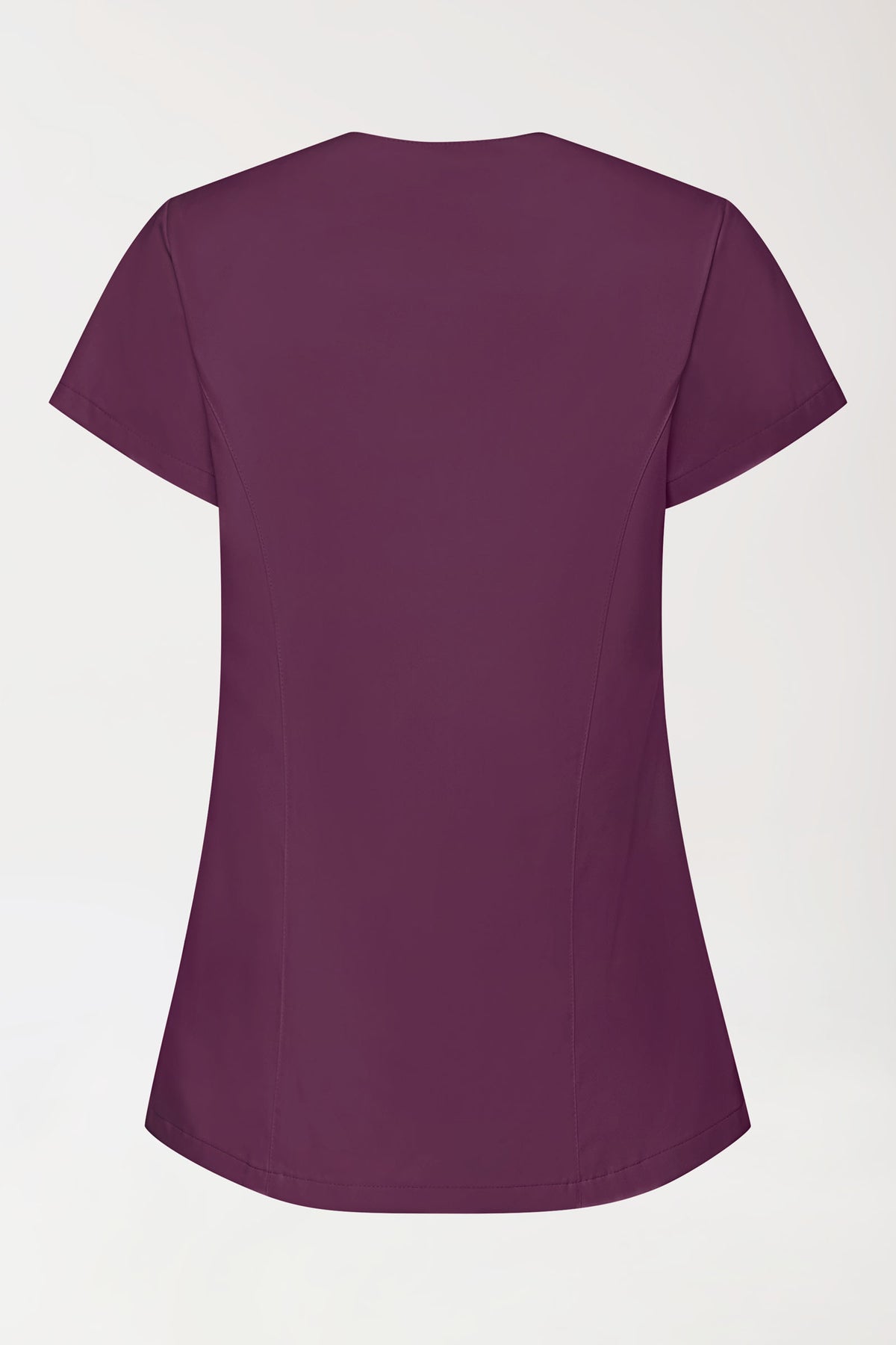 GREEN Blouse Stretch Femme - patte de boutonnage asymétrique prune, Vue de dos 