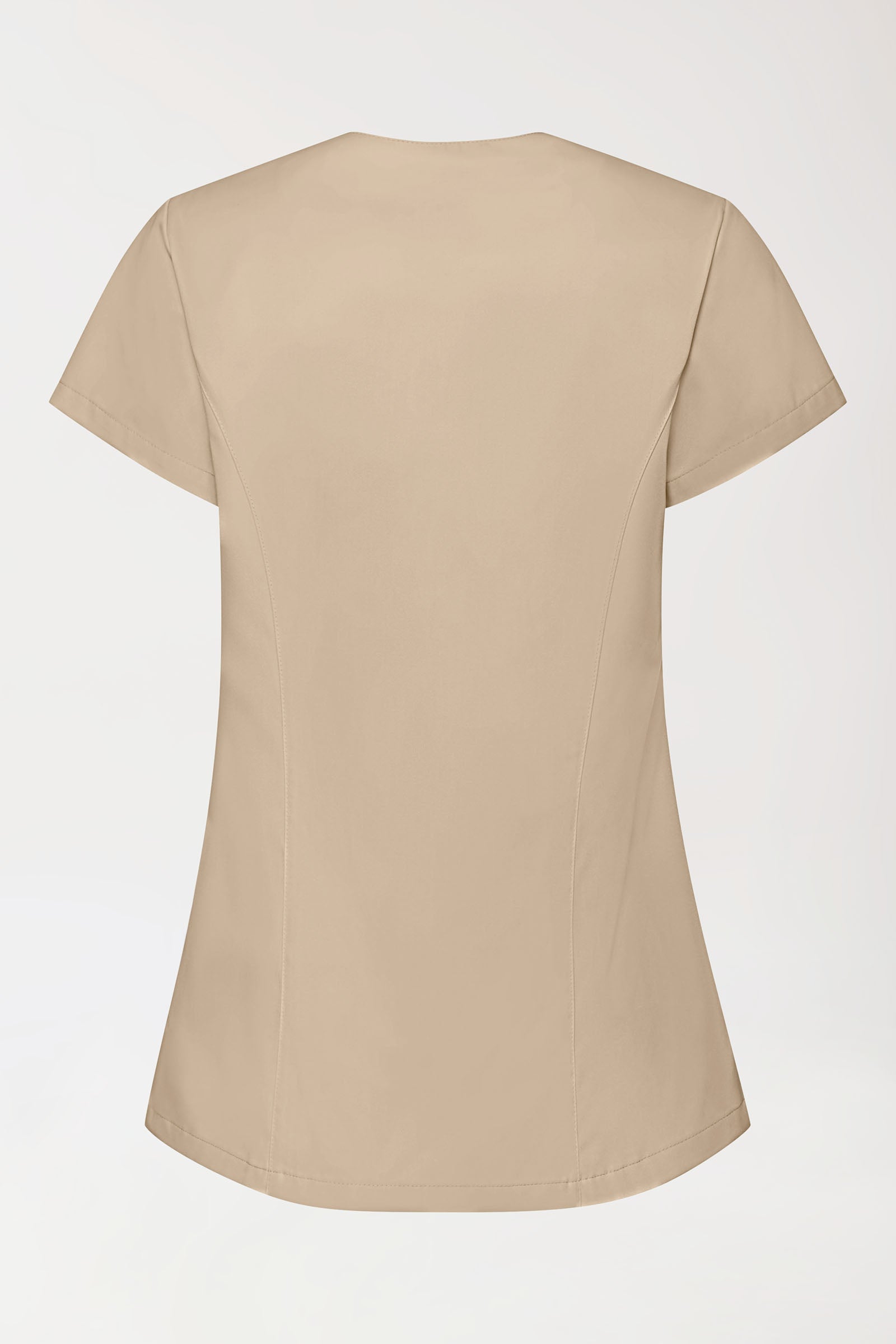 GREEN Blouse Stretch Femme - patte de boutonnage asymétrique sable