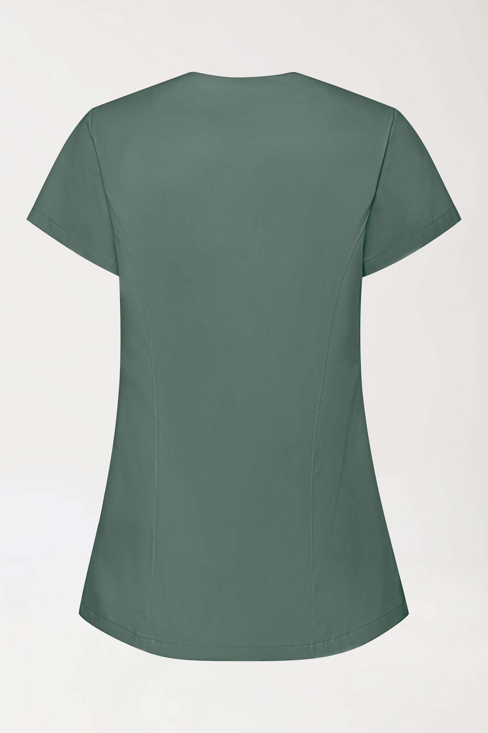 GREEN Blouse Stretch Femme - patte de boutonnage asymétrique vert foncé