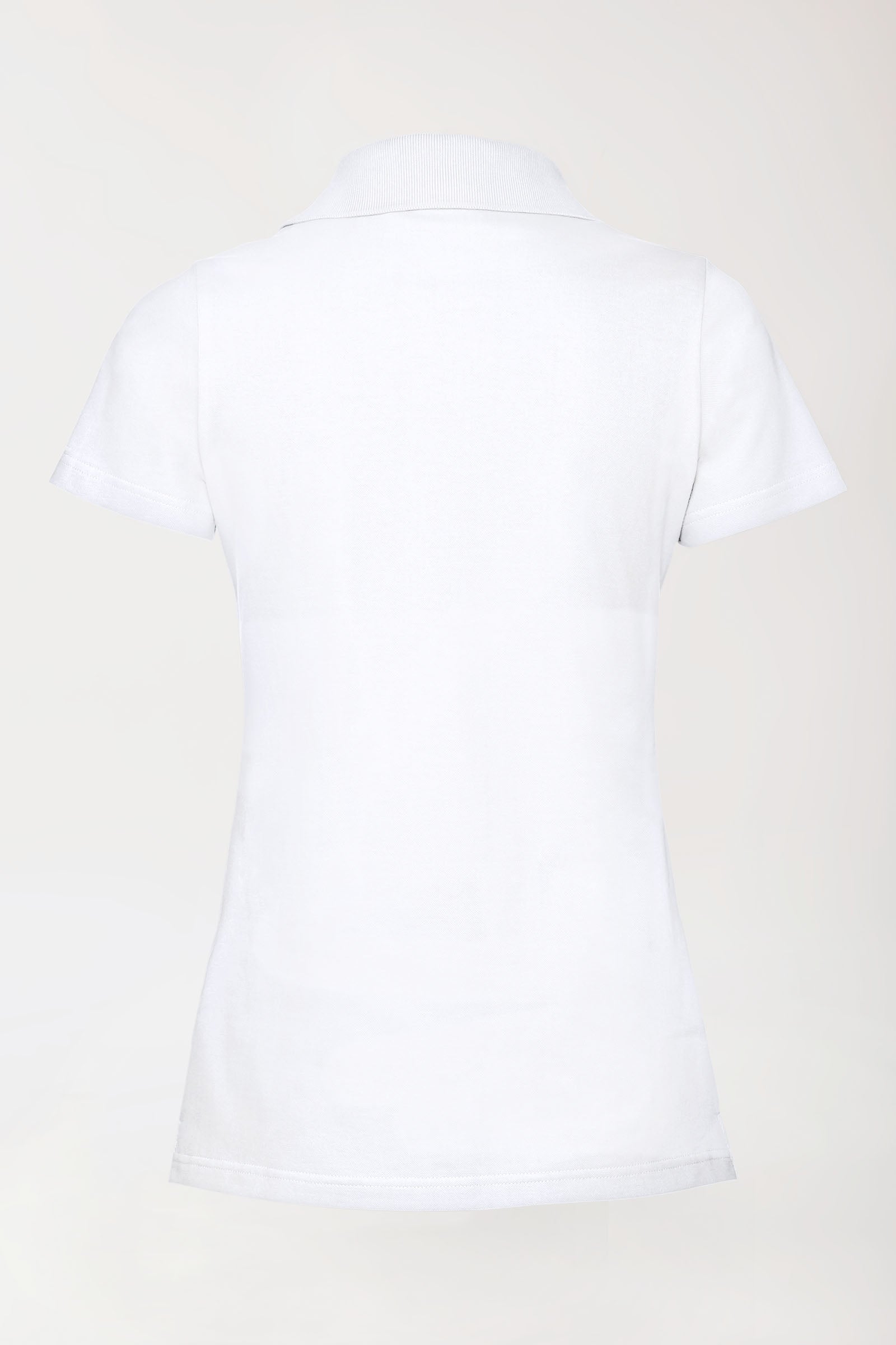 T-shirt Stretch Femme - Col polo blanc