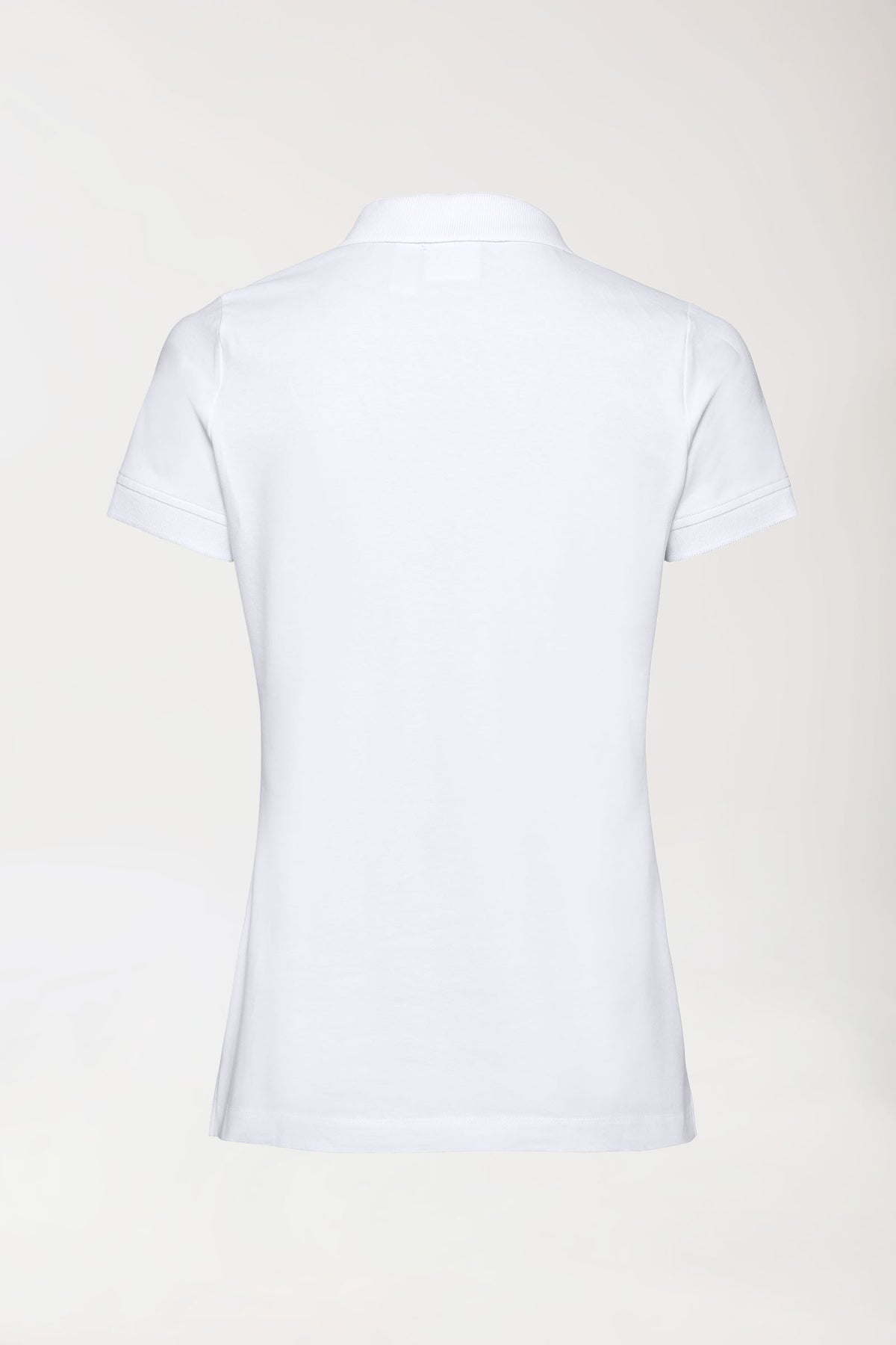 T-shirt Stretch Femme - Col polo - Boutonné blanc, Vue de dos 