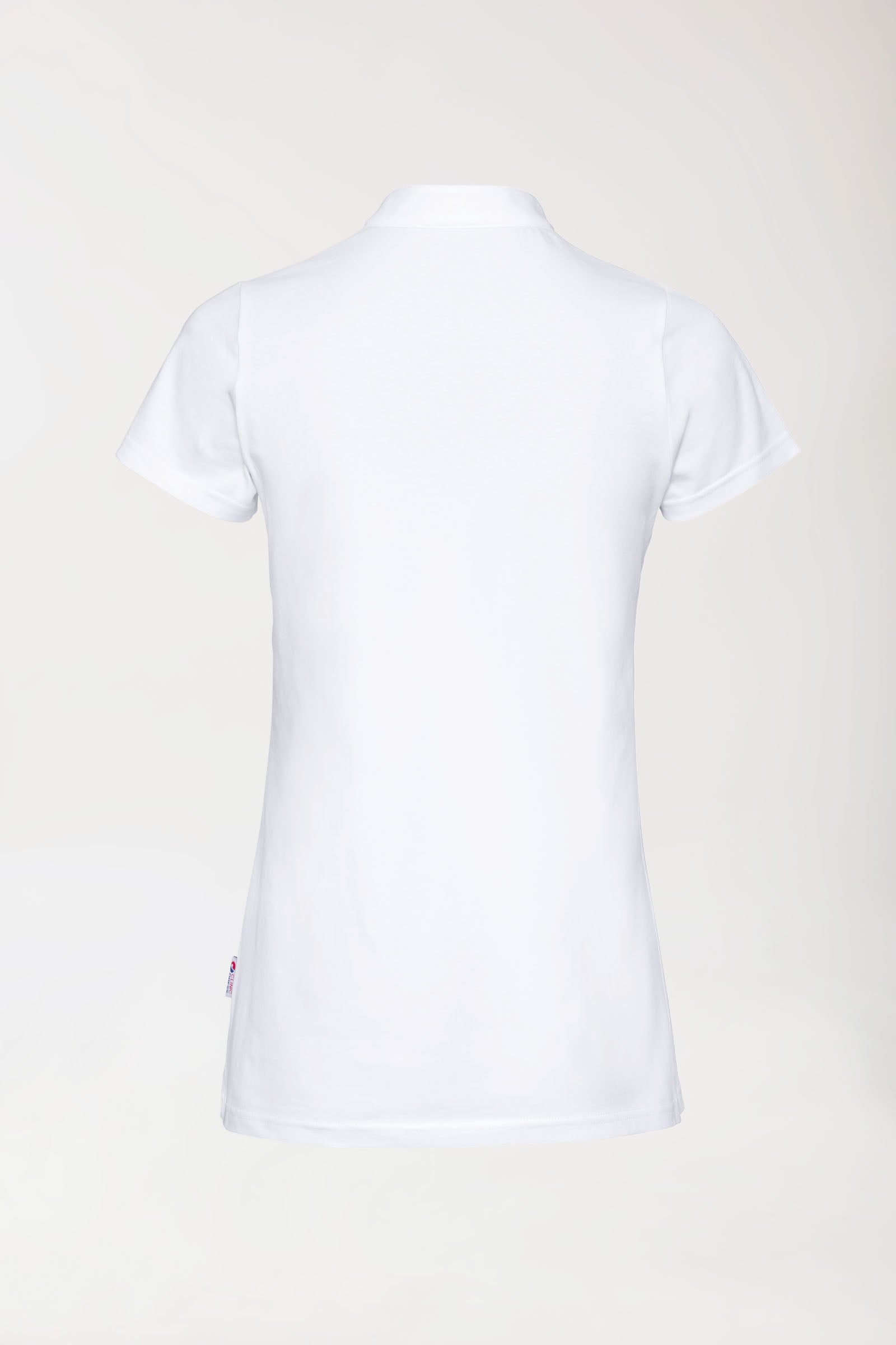 T-shirt Stretch Femme - Col officier blanc