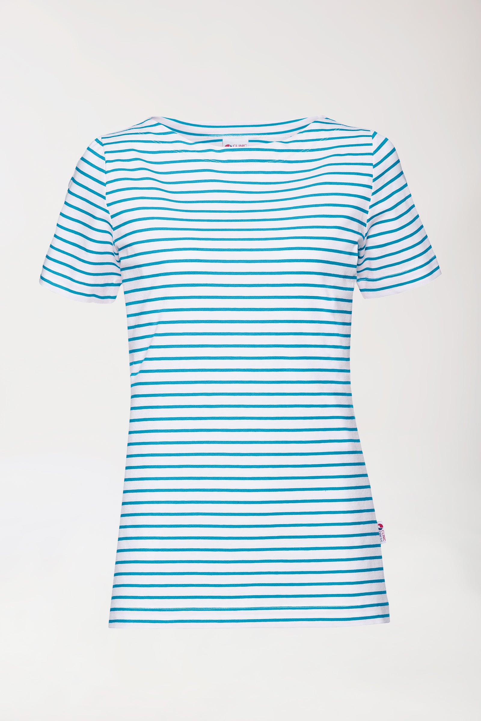 T-shirt Femme - Manche courte blanc/turquoise