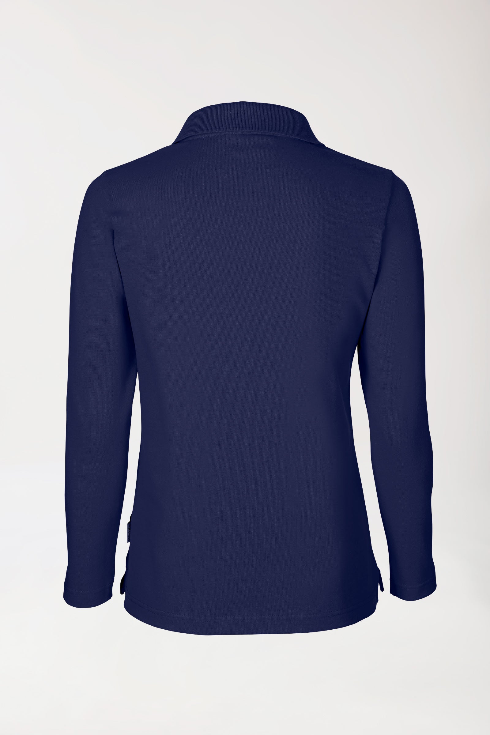 T-shirt Stretch Femme - Col polo et manche longue bleu navy