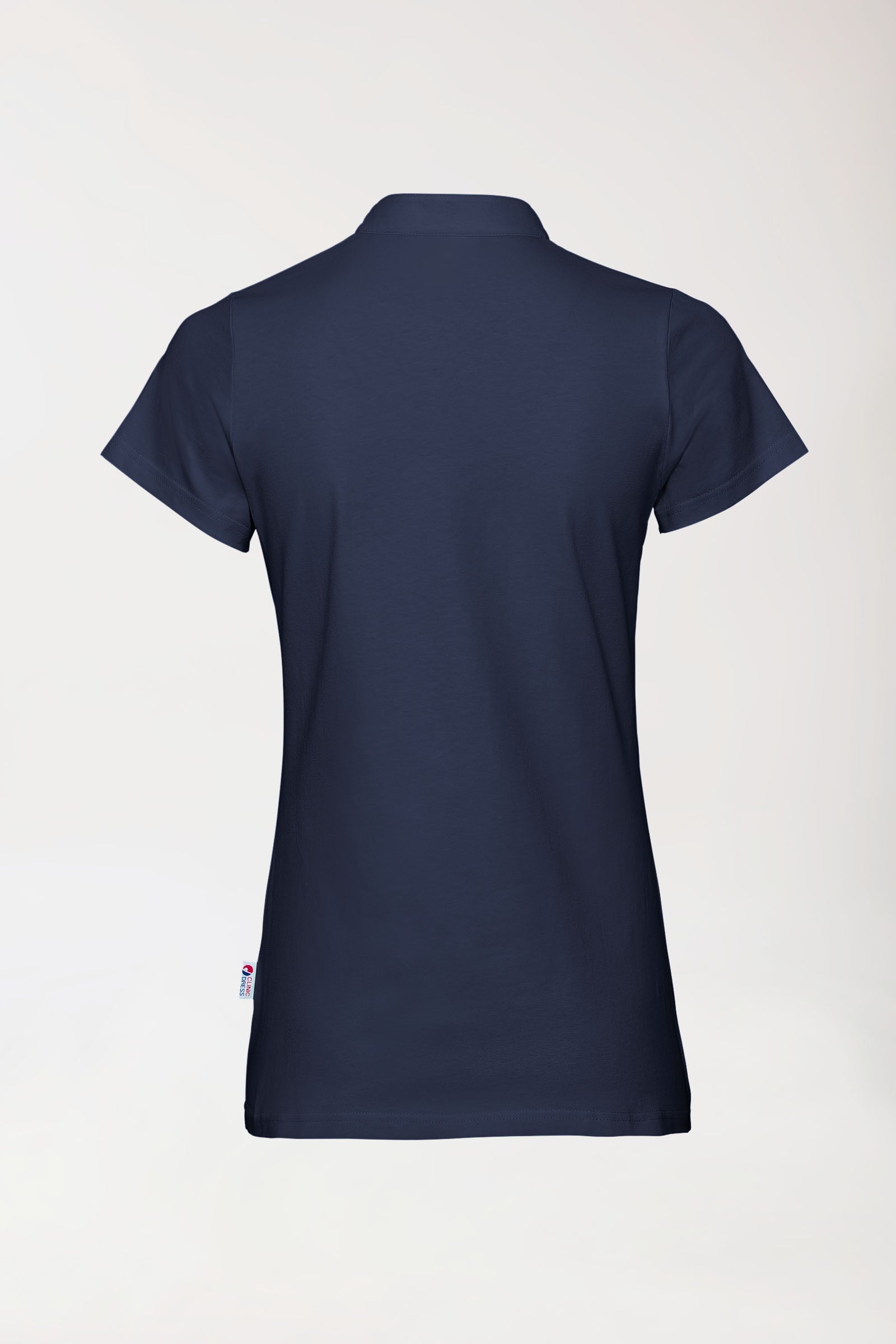 T-shirt Stretch Femme - Col officier bleu navy, Vue de dos 