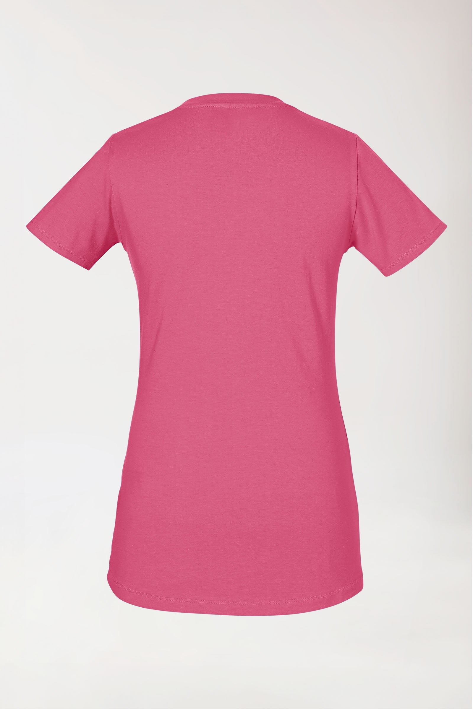 T-shirt long femme bois de rose manches courtes, Vue de dos 