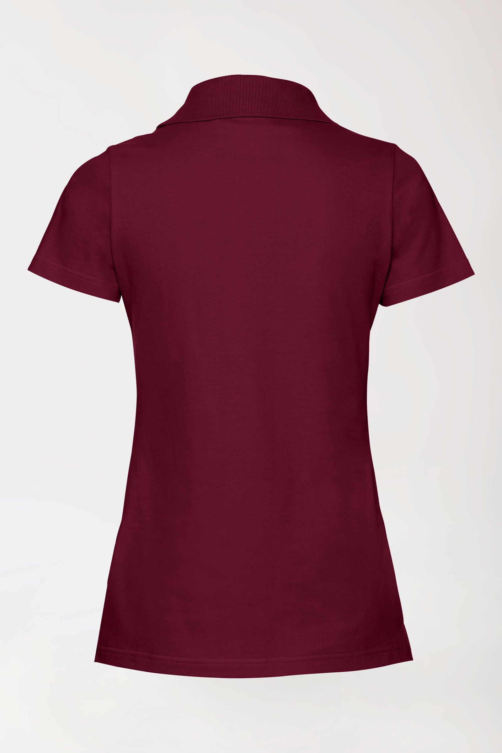 T-shirt Stretch Femme - Col polo bordeaux, Vue de dos 