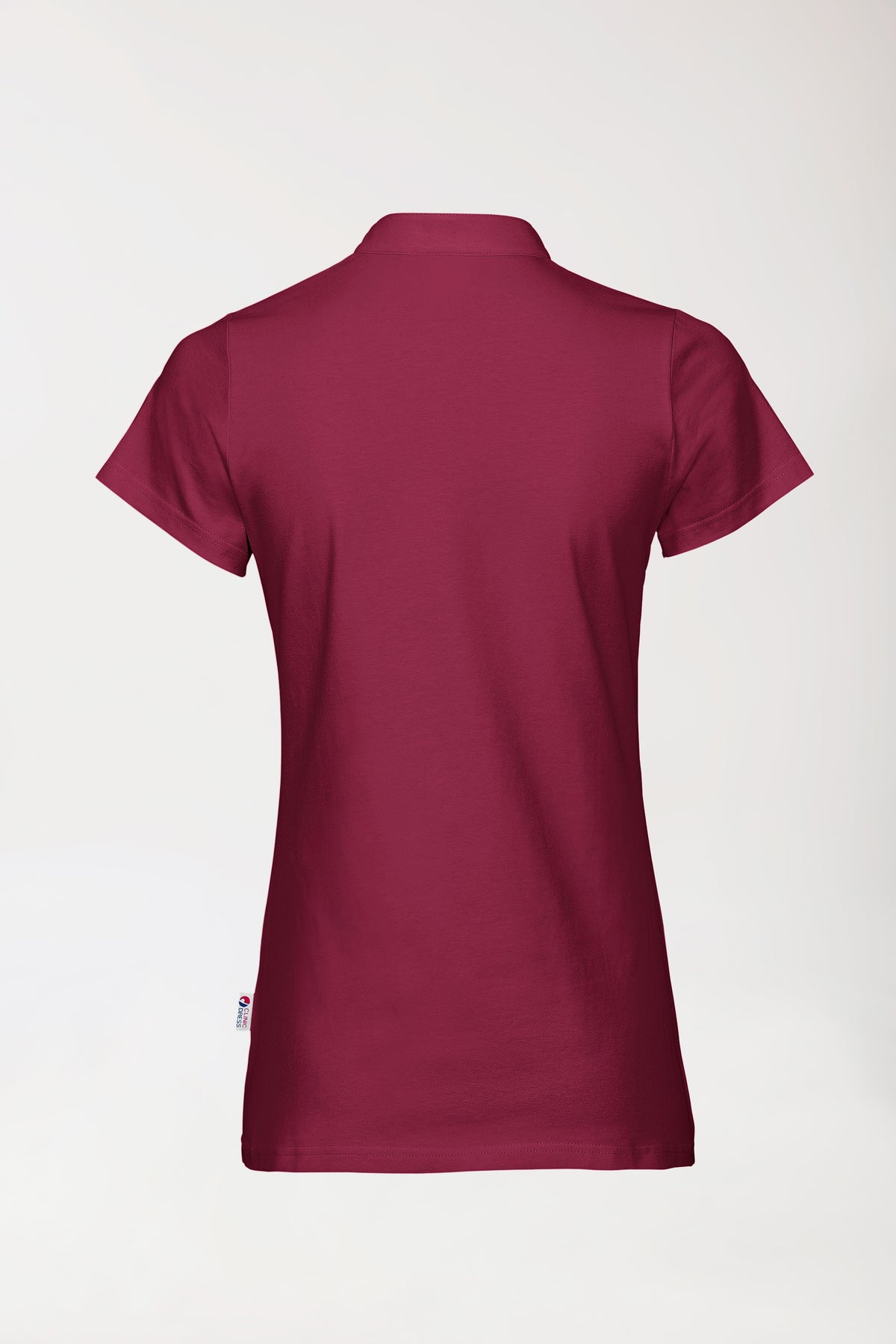 T-shirt Stretch Femme - Col officier bordeaux, Vue de dos 