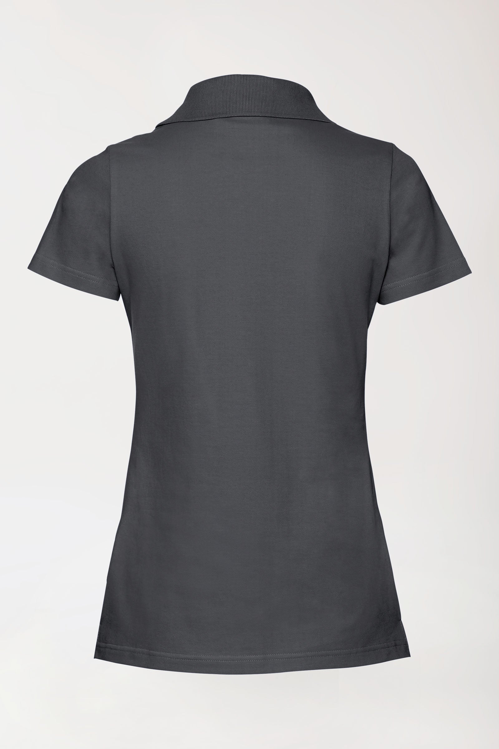 T-shirt Stretch Femme - Col polo gris minerai, Vue de dos 