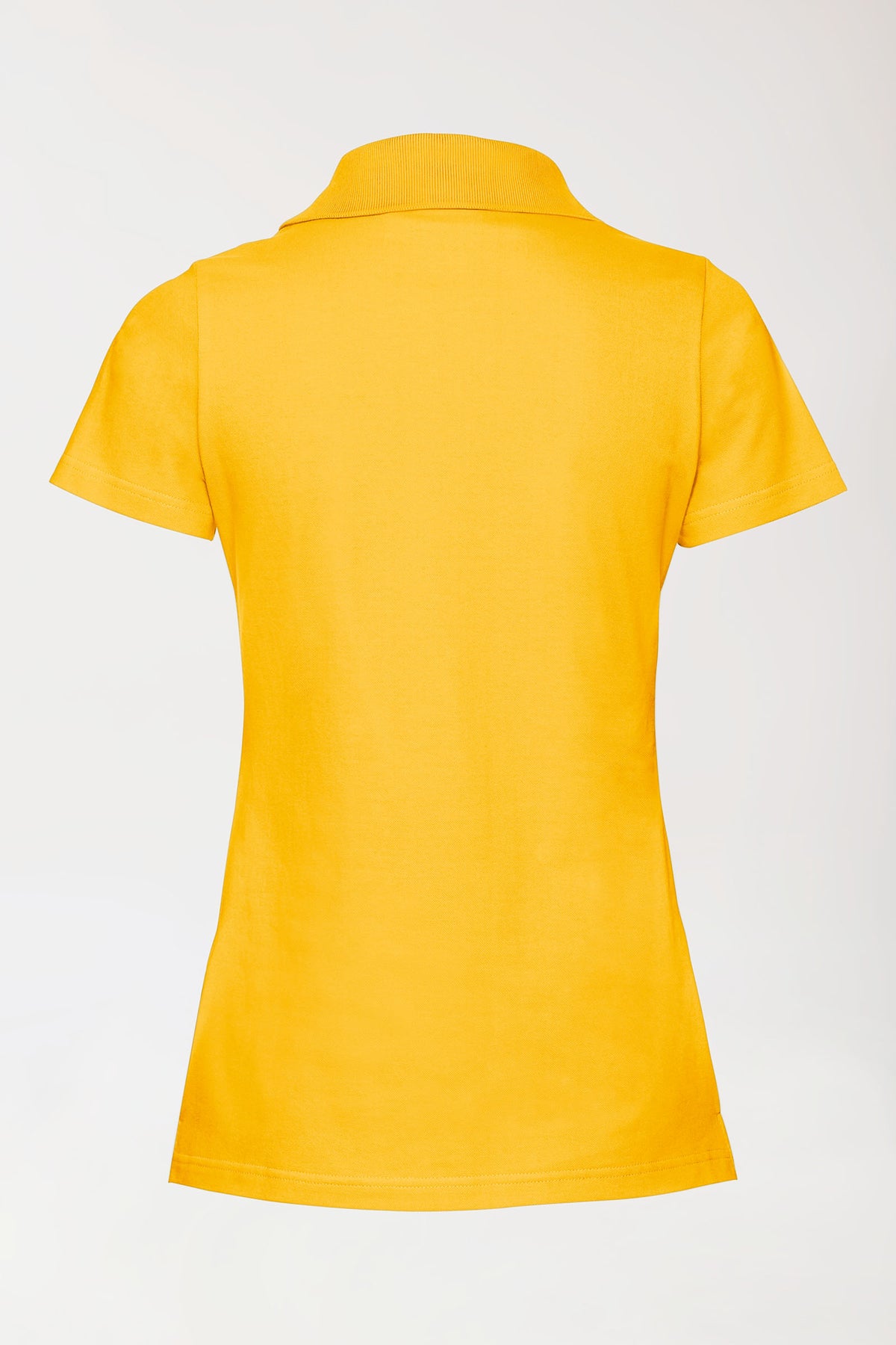 T-shirt Stretch Femme - Col polo jaune soleil, Vue de dos 