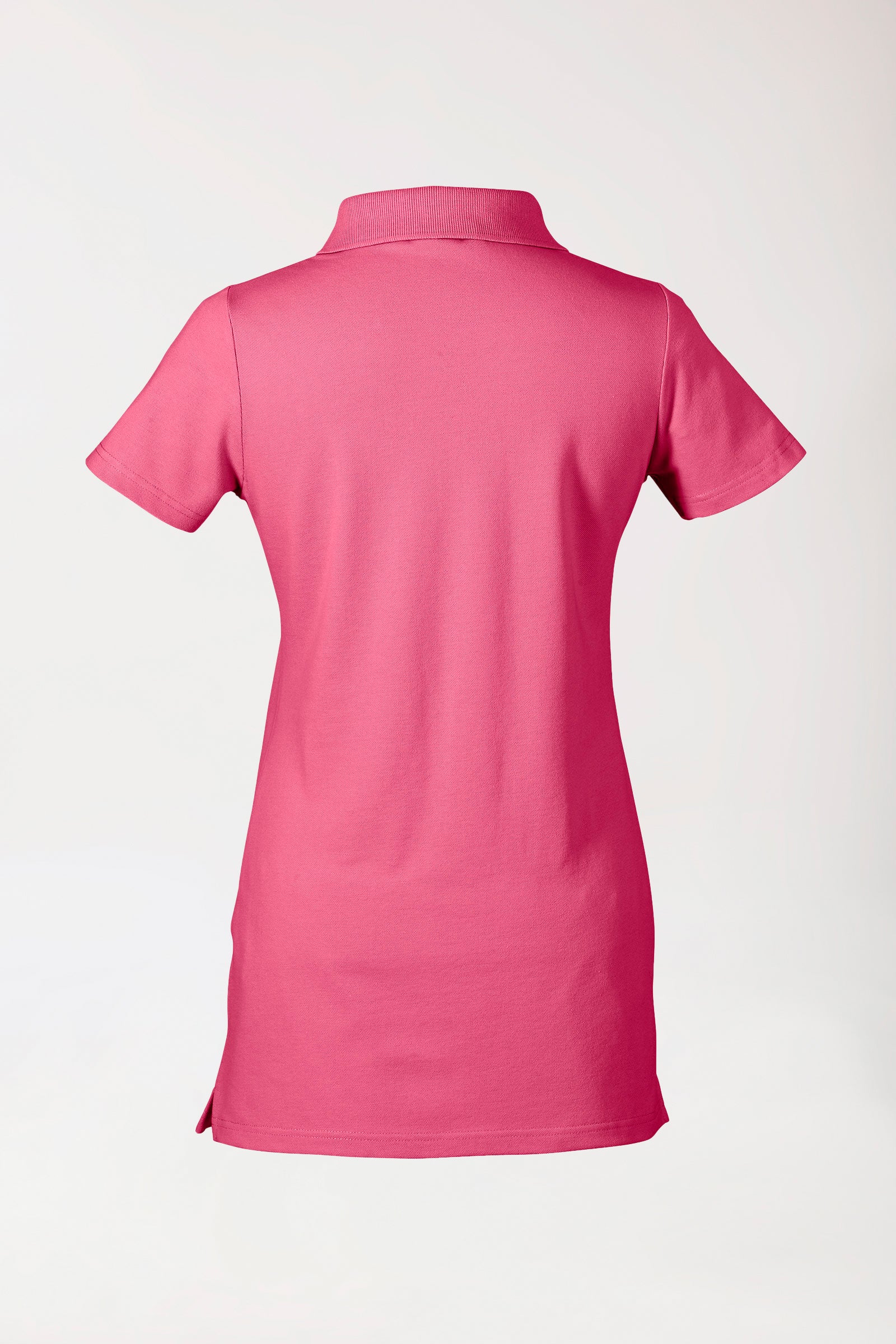 T-shirt long Stretch Femme - Col polo bois de rose