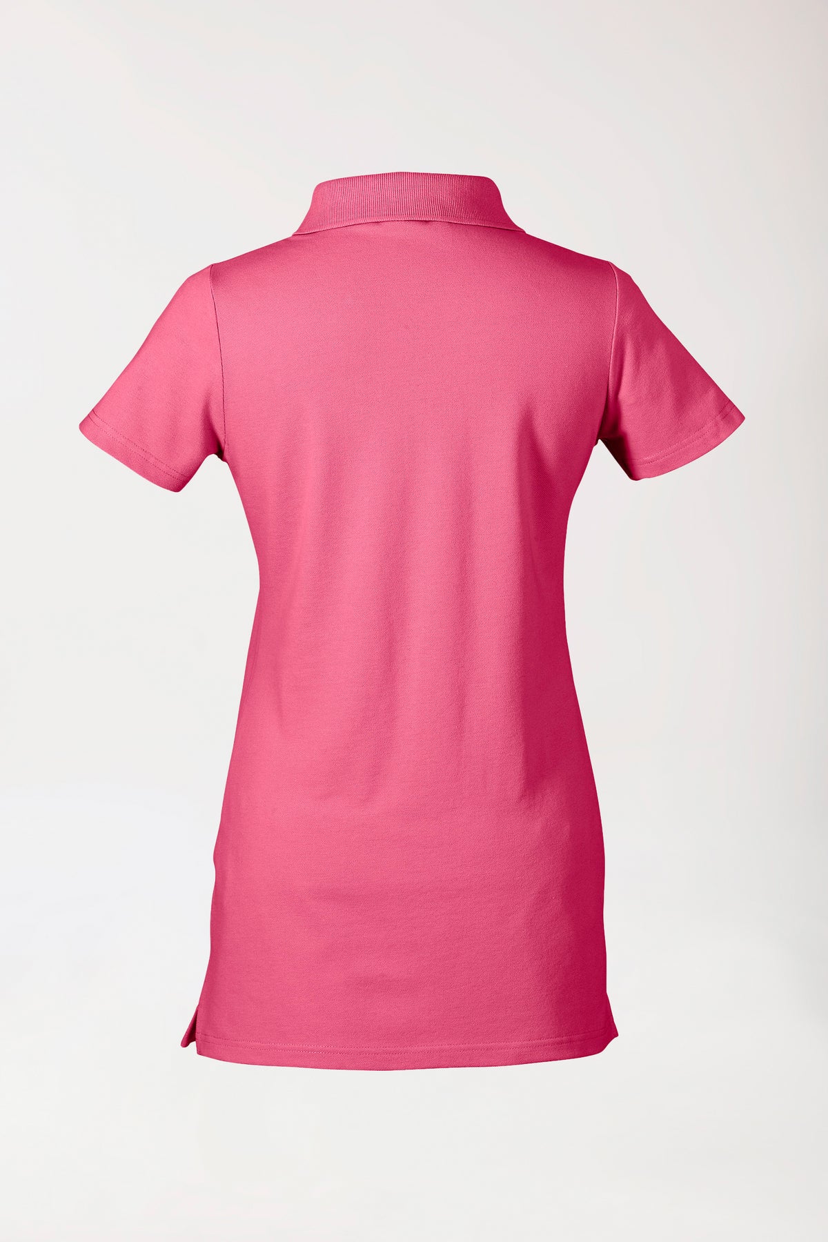 T-shirt long Stretch Femme - Col polo bois de rose, Vue de dos 