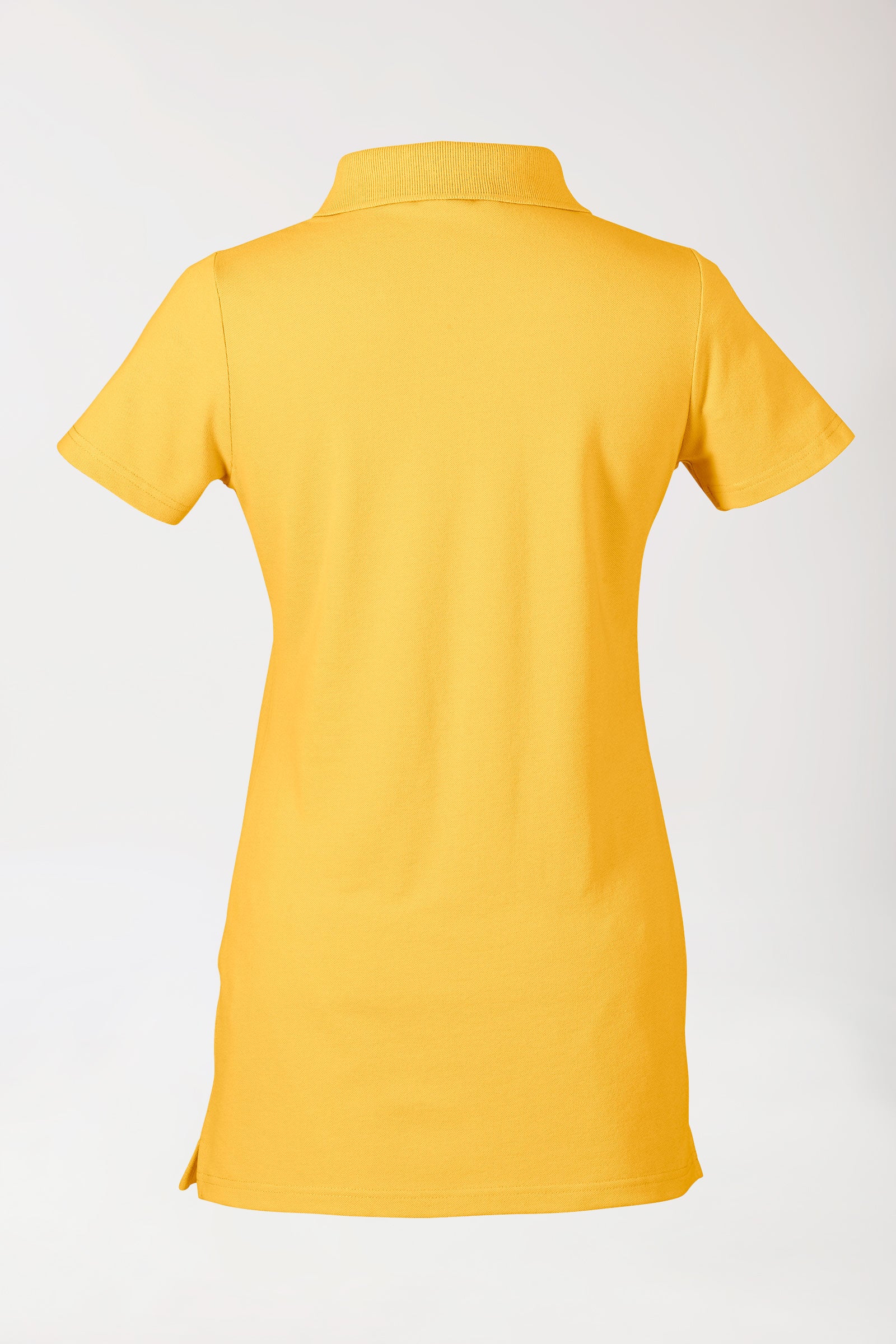 T-shirt long Stretch Femme - Col polo jaune soleil, Vue de dos 