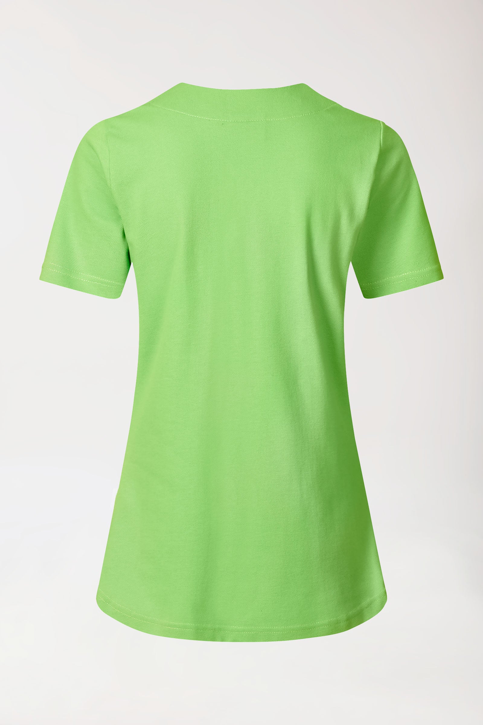 T-shirt long Femme en Piqué - Encolure diagonale vert pomme, Vue de dos 