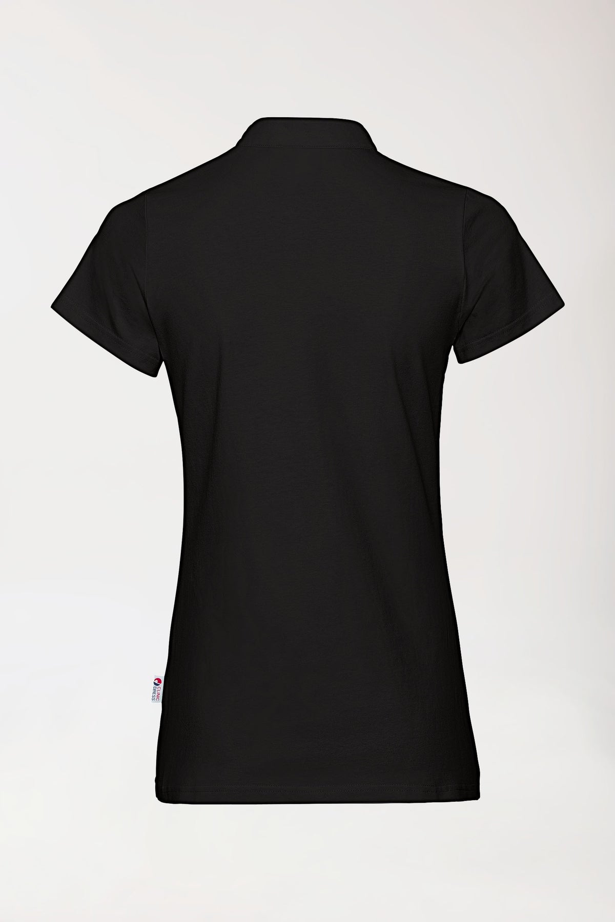 T-shirt Stretch Femme - Col officier noir, Vue de dos 