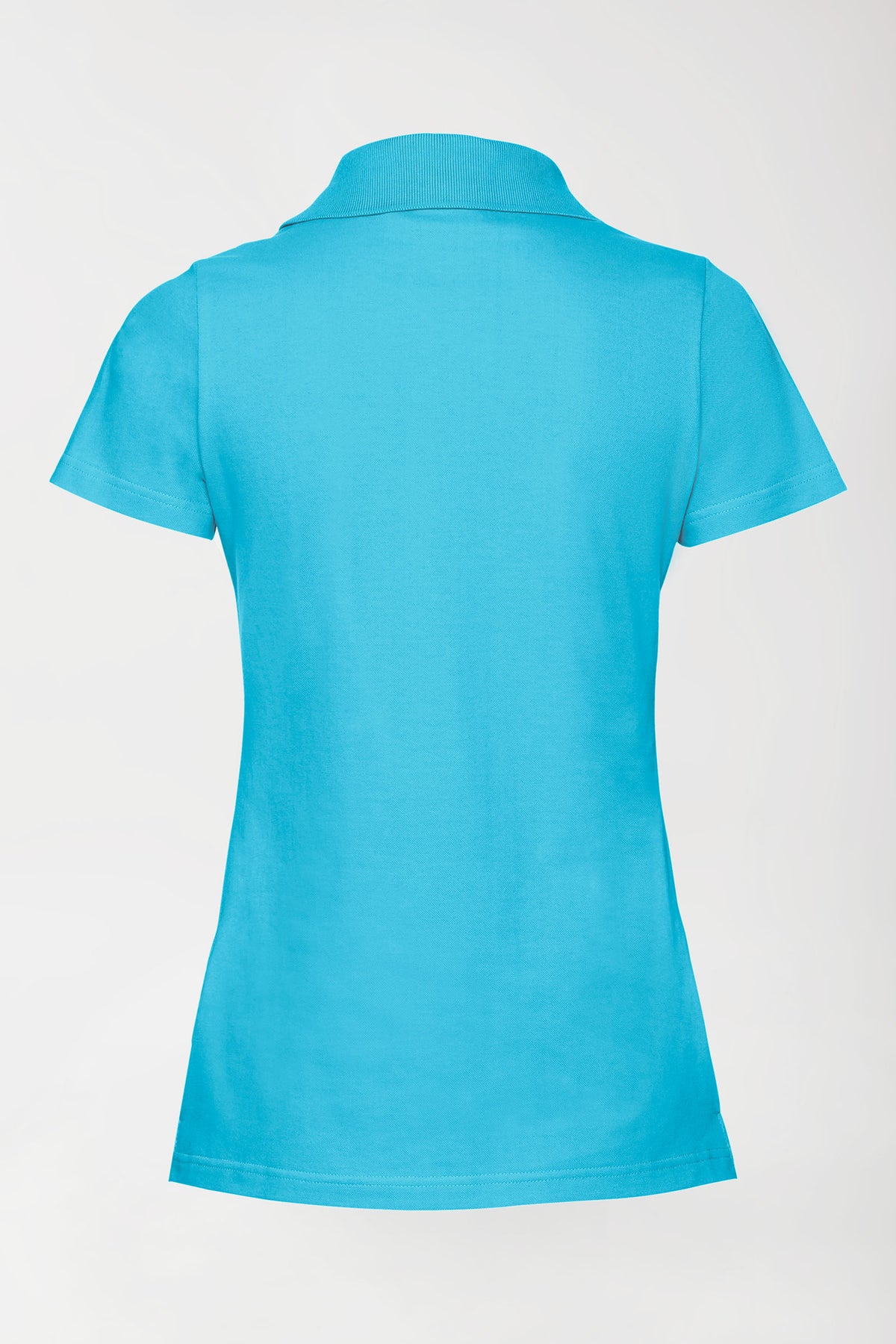 T-shirt Stretch Femme - Col polo turquoise, Vue de dos 