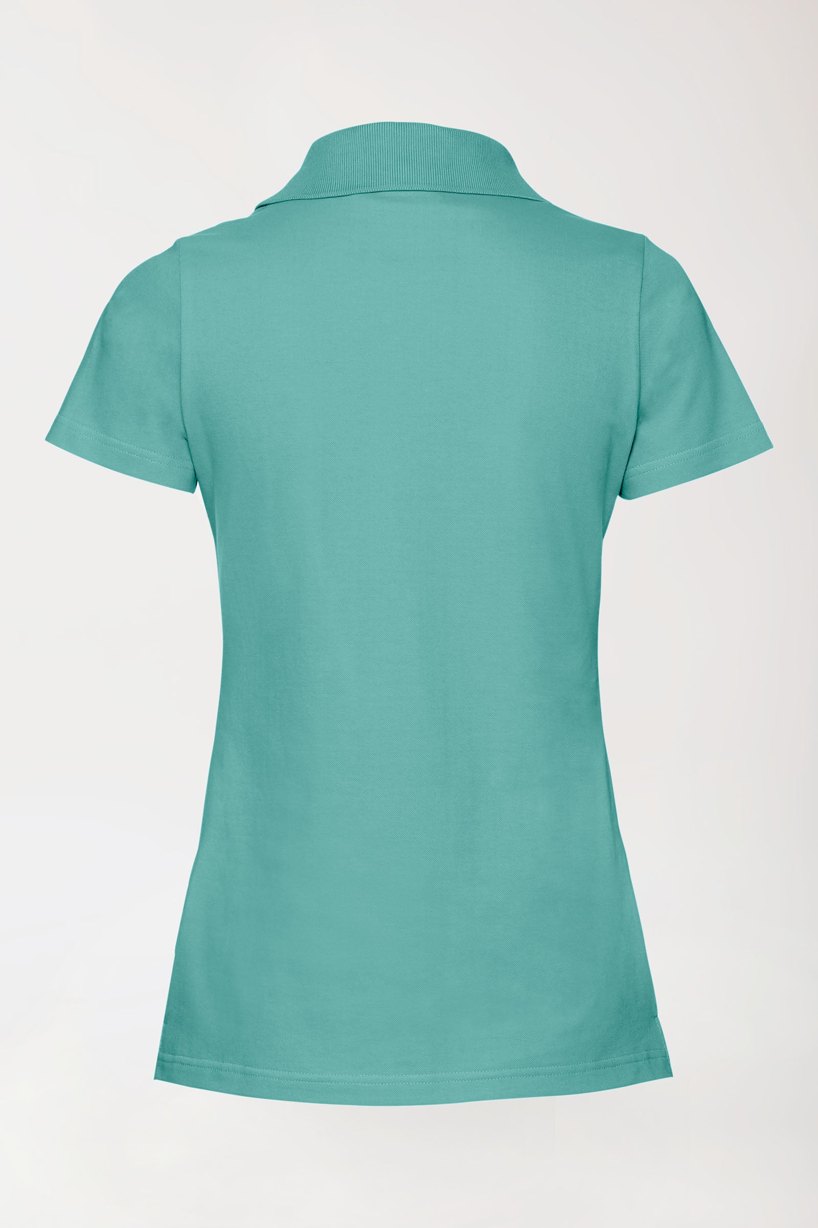 T-shirt Stretch Femme - Col polo vert d'eau, Vue de dos 