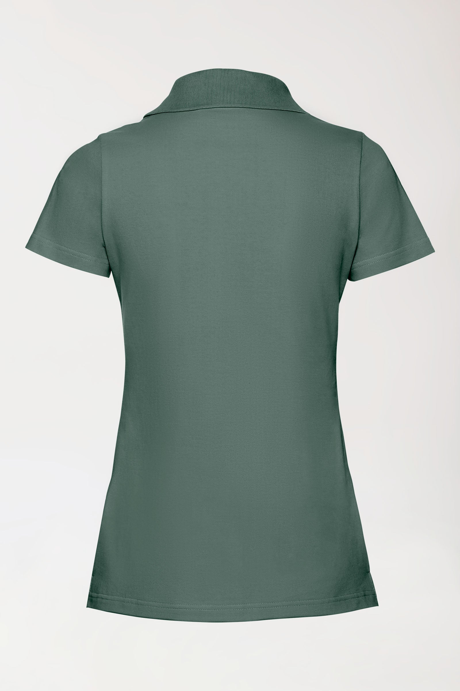 T-shirt Stretch Femme - Col polo vert foncé, Vue de dos 