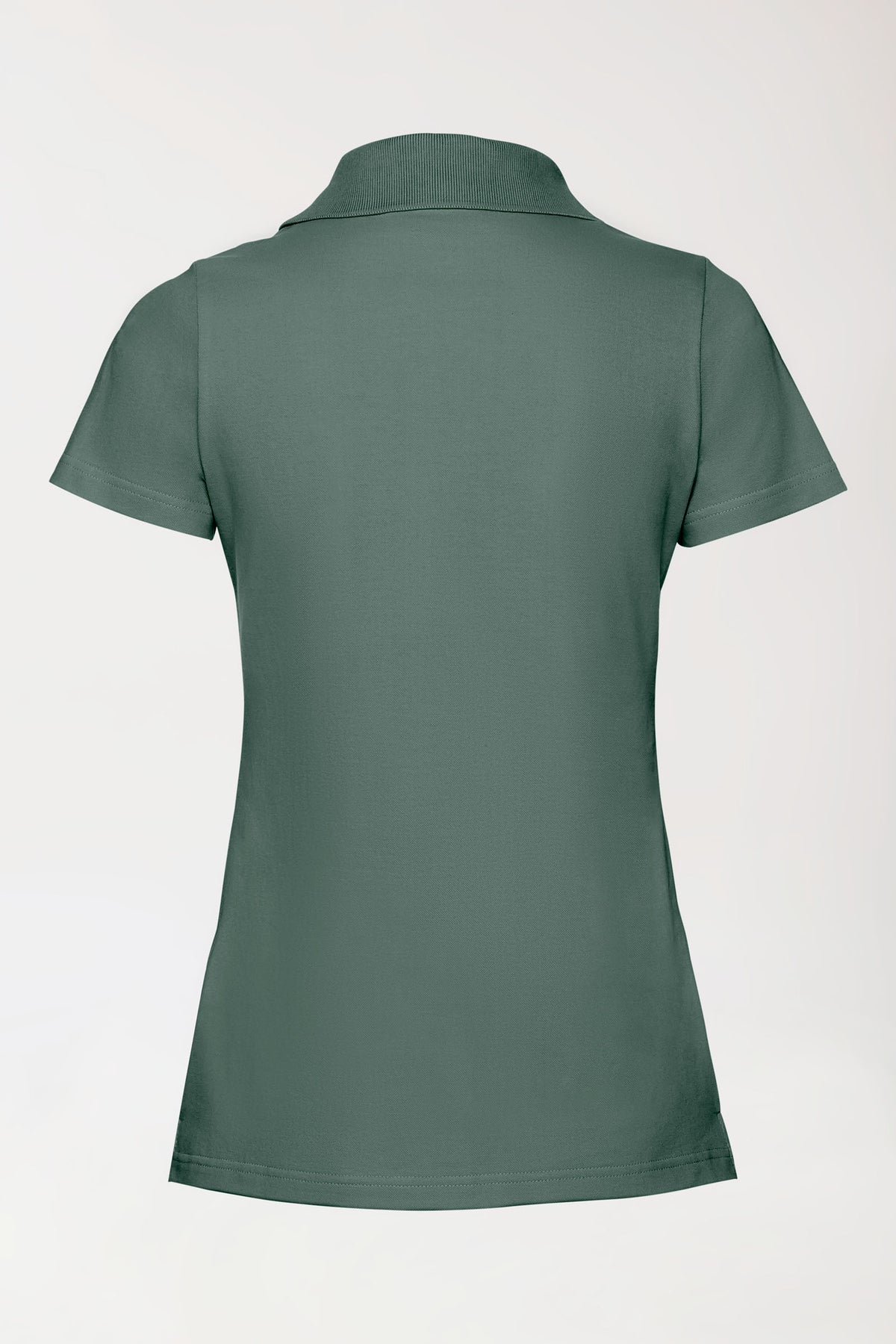 T-shirt Stretch Femme - Col polo vert foncé, Vue de dos 