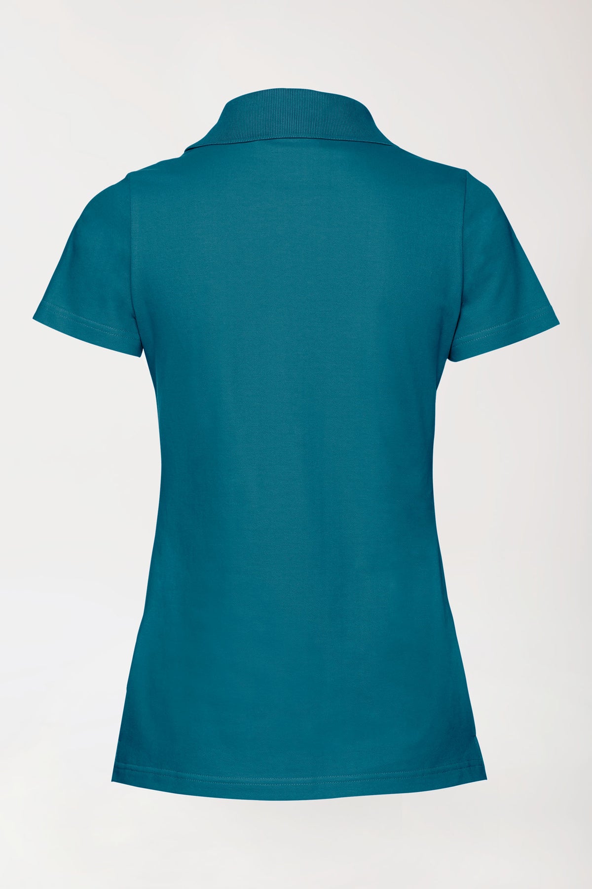 T-shirt Stretch Femme - Col polo vert pétrole, Vue de dos 