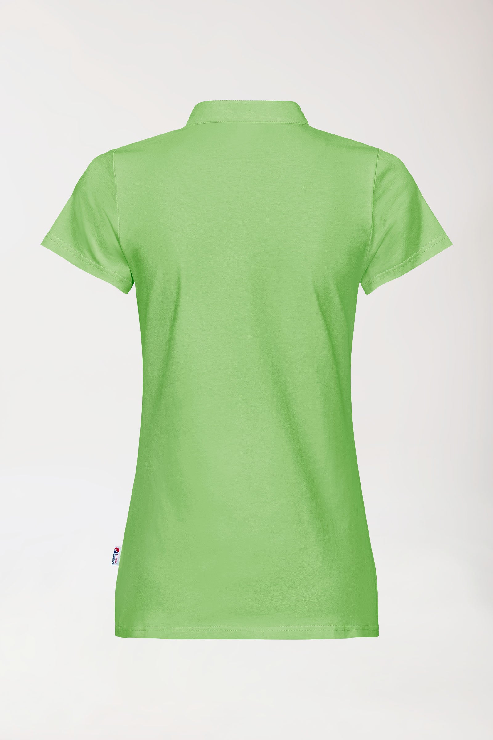 T-shirt Stretch Femme - Col officier vert pomme, Vue de dos 