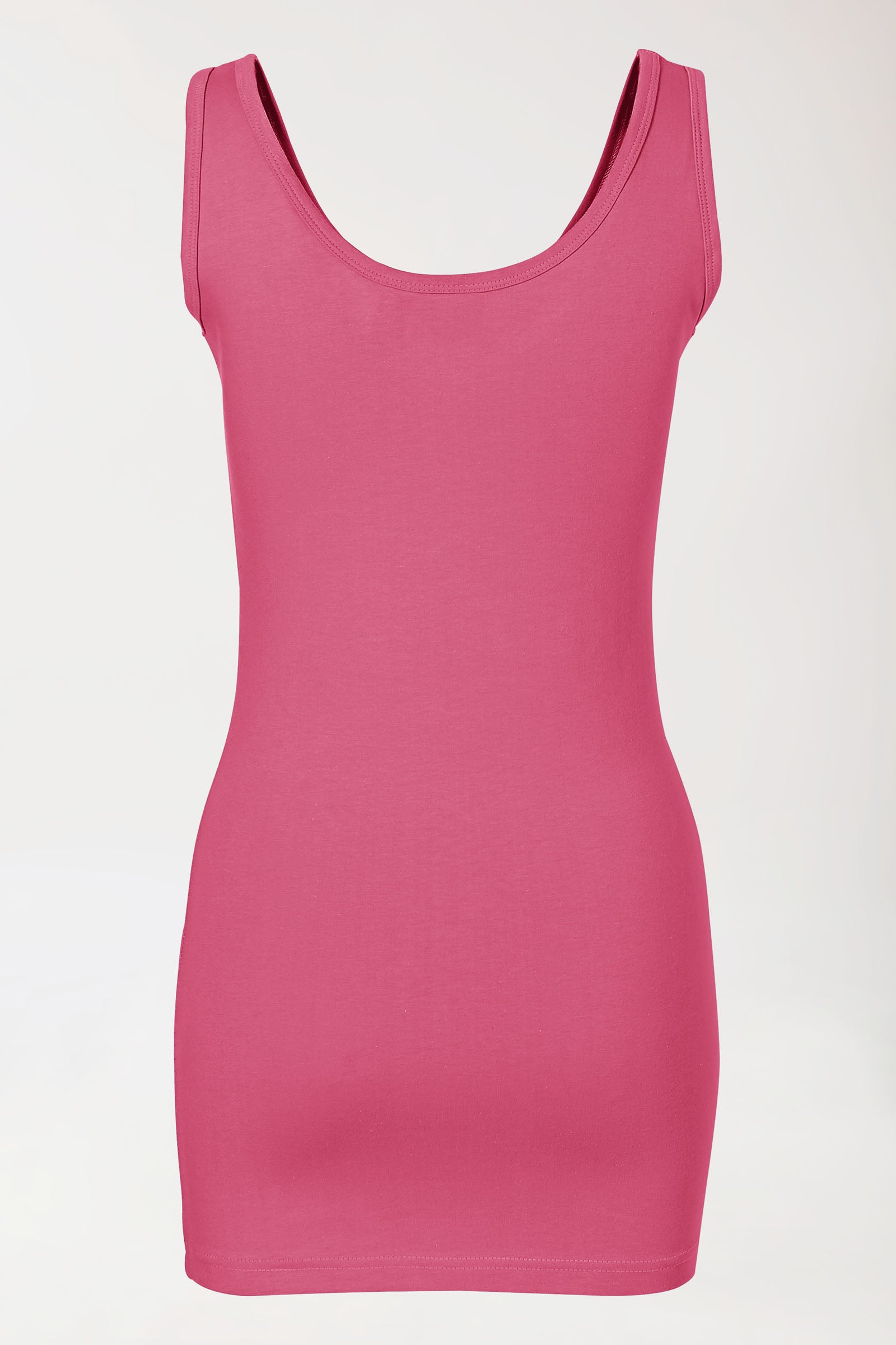 Débardeur long femme bois de rose col rond, Vue de dos 