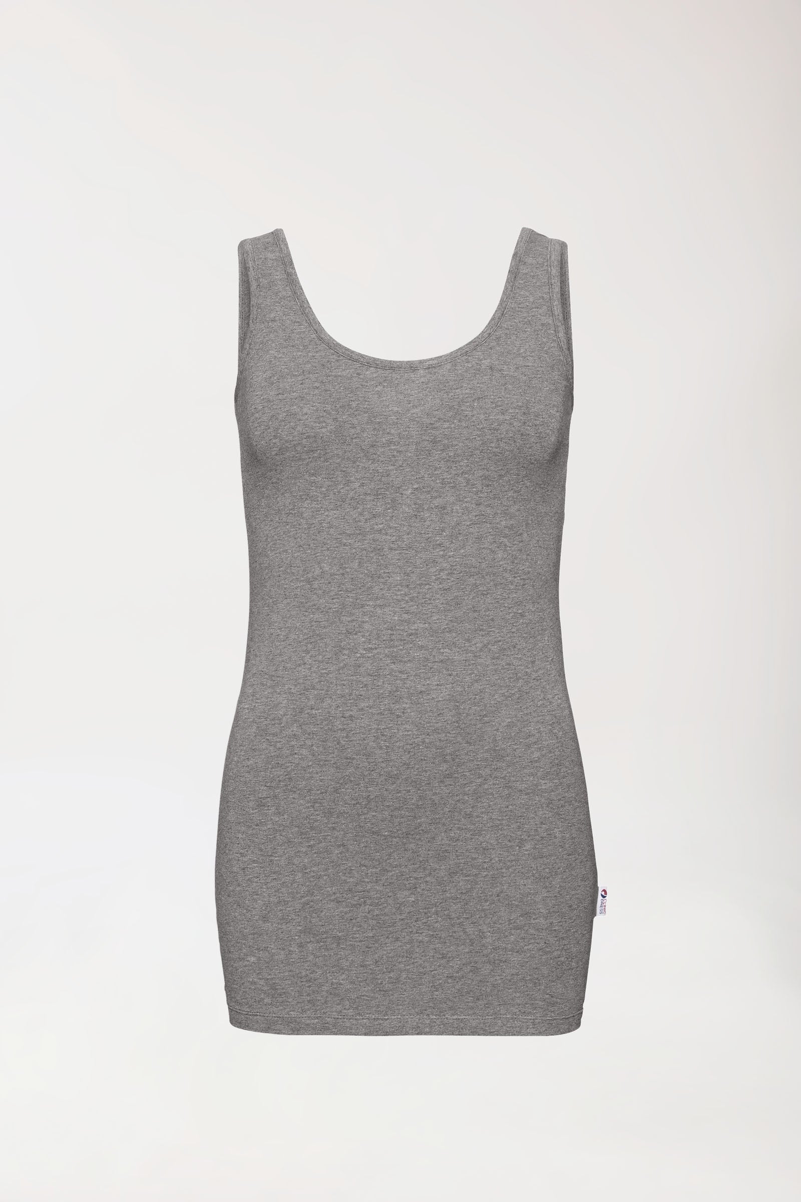 CORE Top Femme - Encolure ronde gris chiné foncé, Vue de dos 