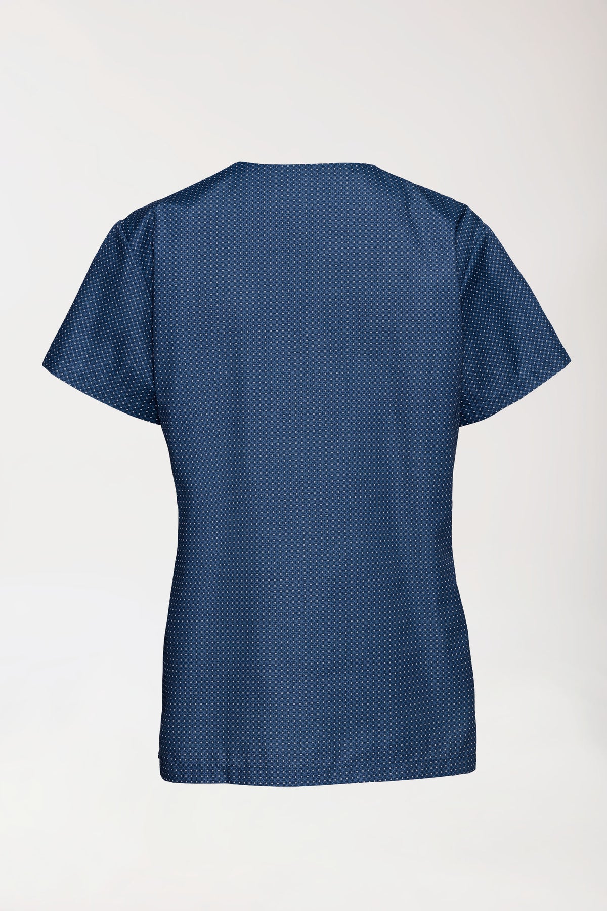 Tunique Femme légère - Imprimée en allover bleu navy/bleu pétrole, Vue de dos 