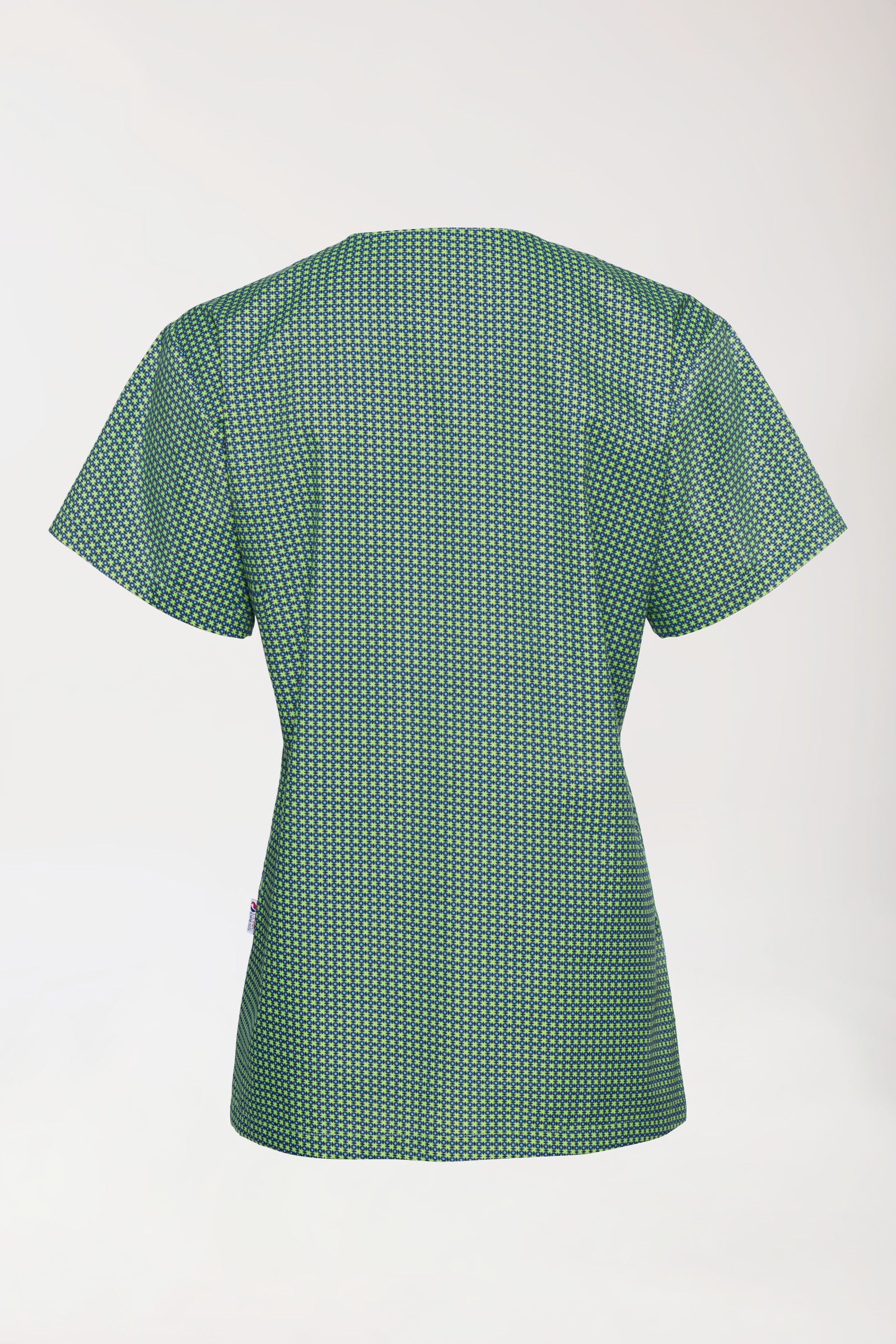 Tunique Femme légère - Imprimée en allover vert pomme/bleu navy