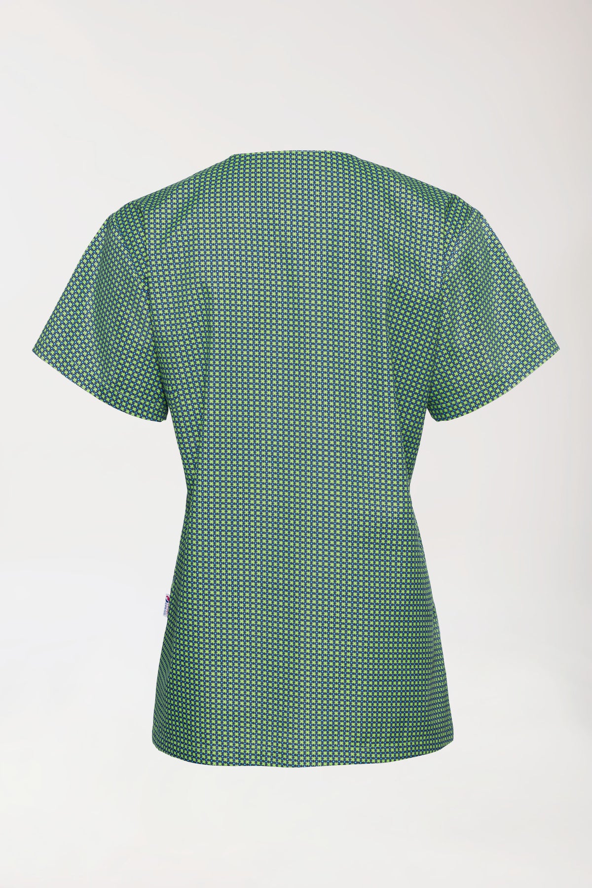Tunique Femme légère - Imprimée en allover vert pomme/bleu navy, Vue de dos 