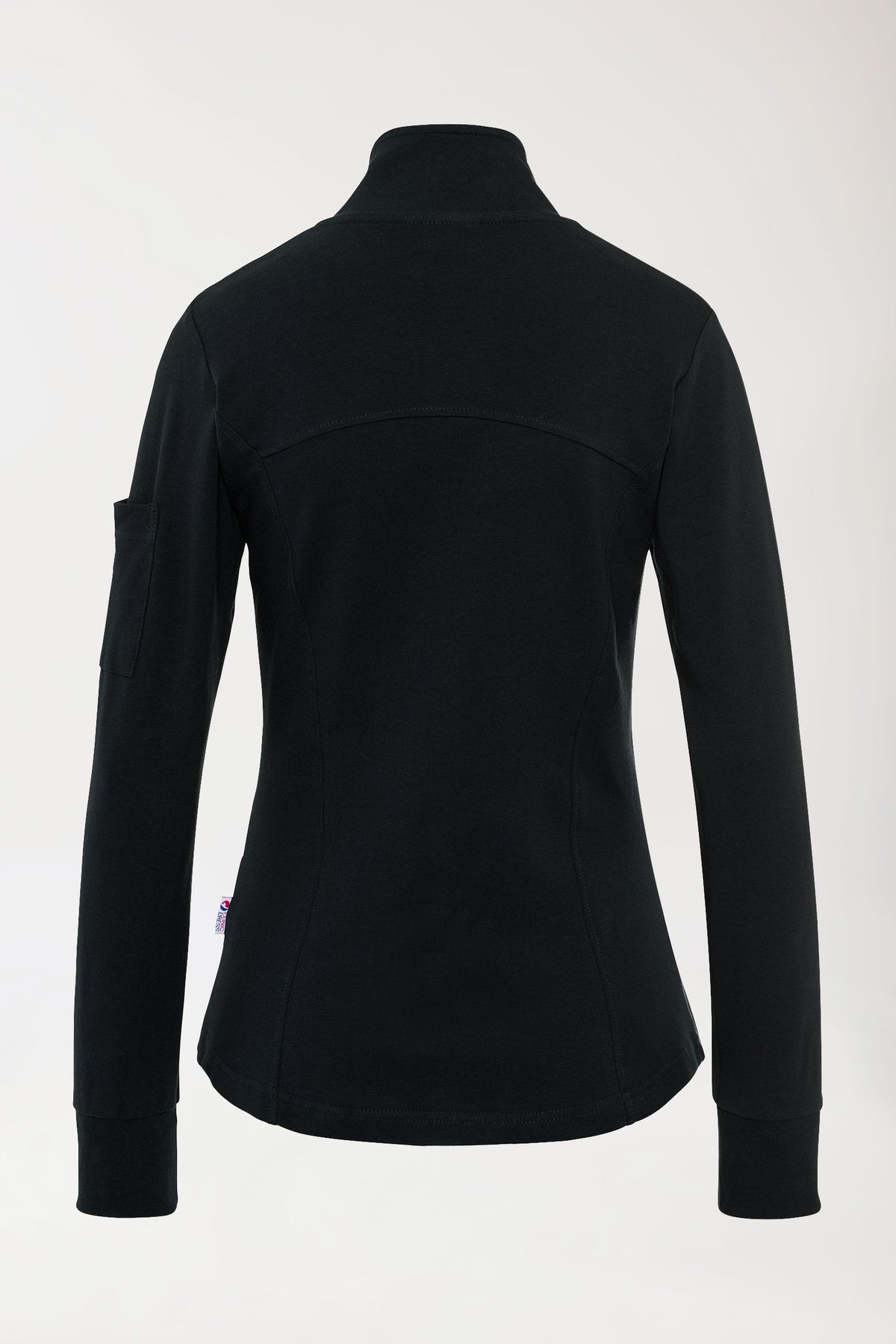 Veste en Sweat Femme - Col officier noir, Vue de dos 