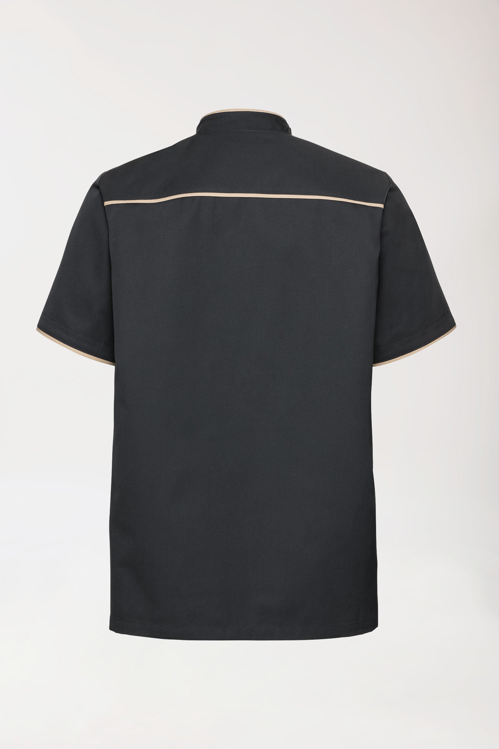 Blouse Beauté Homme - Boutonnée anthracite/biscuit