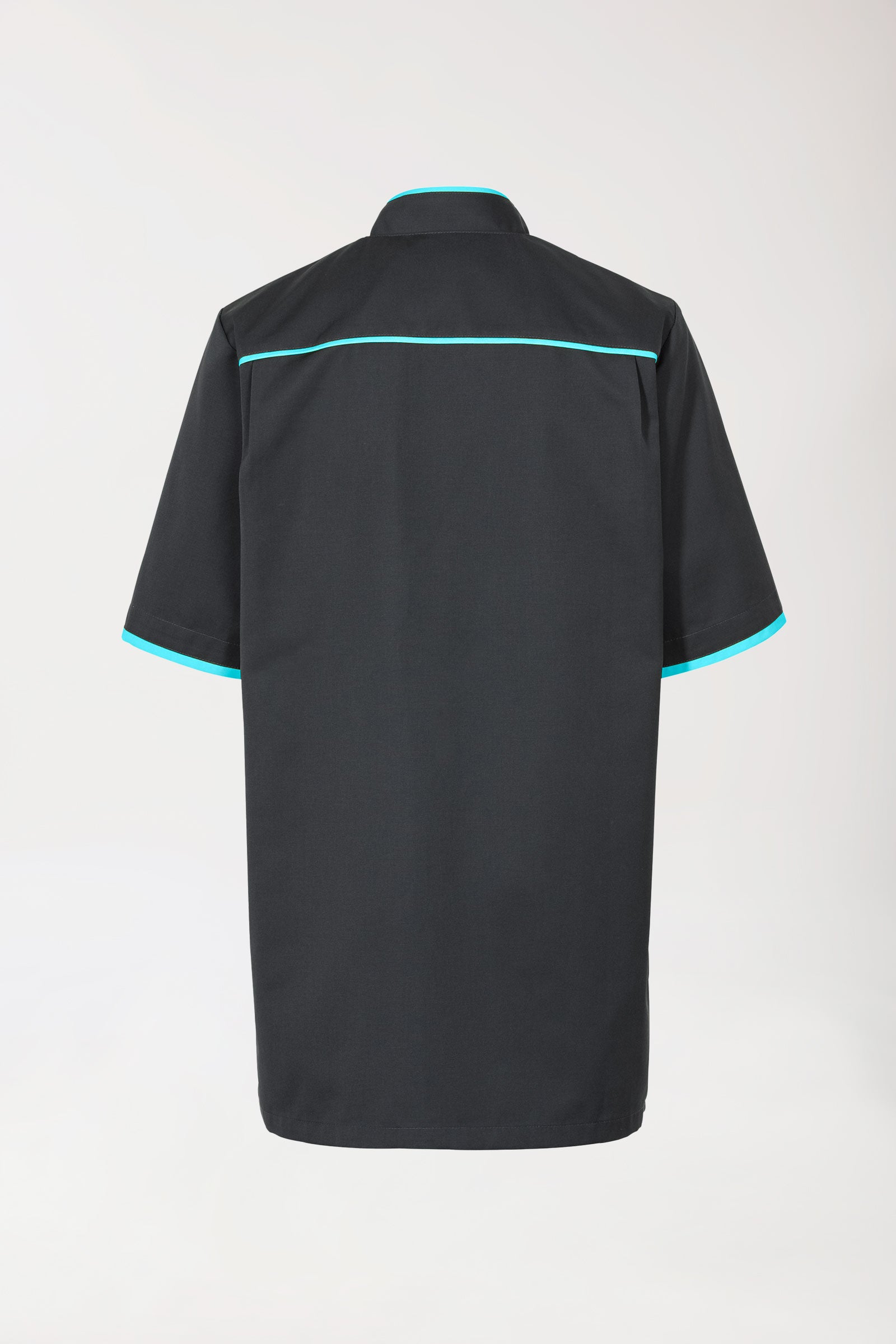 Tunique longue anthracite turquoise homme, Vue de dos 