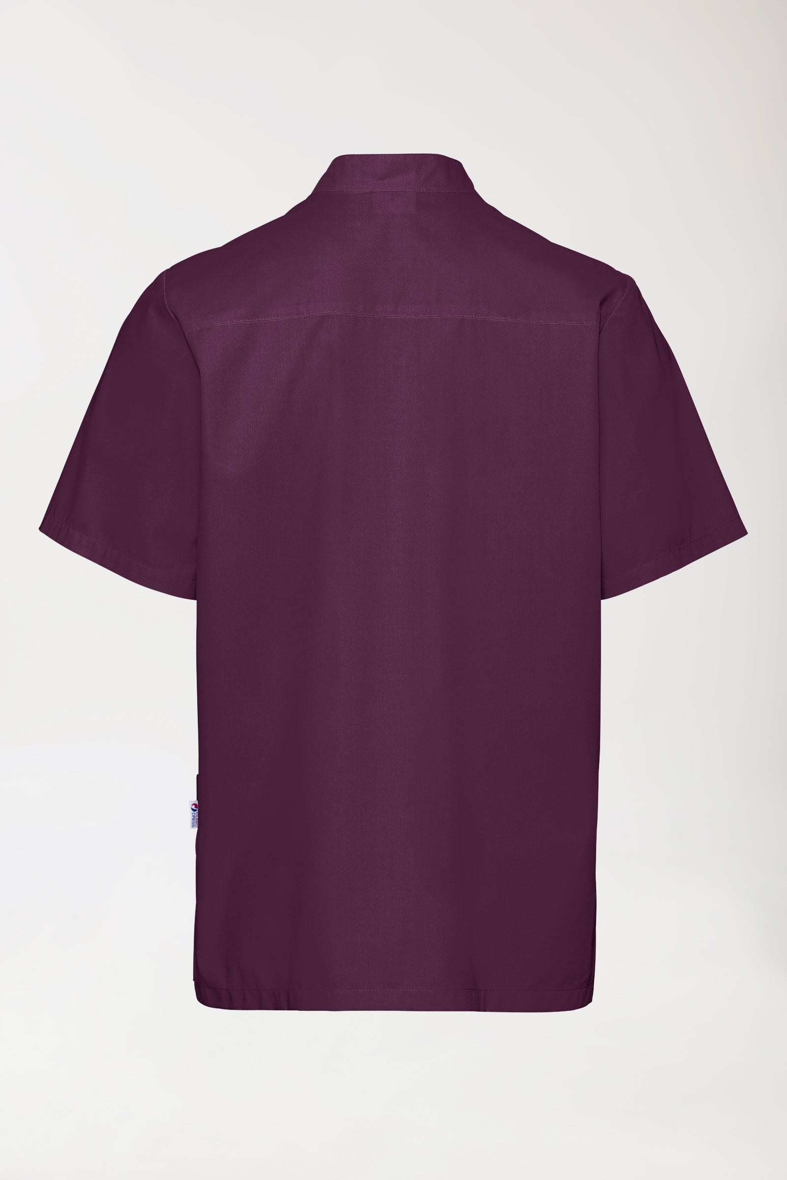 Blouse Stretch Homme - boutonnée prune, Vue de dos 