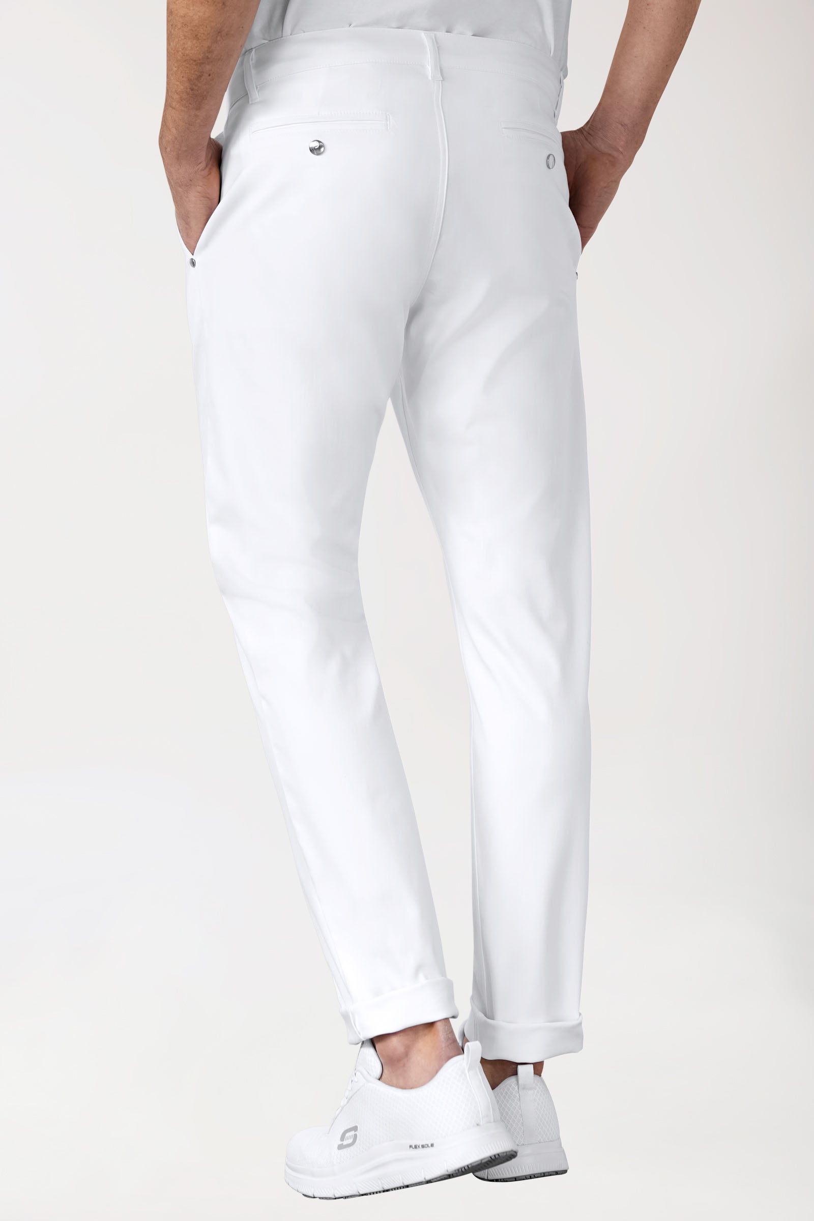 COMFY FLEX Pantalon Homme - Style Chino blanc