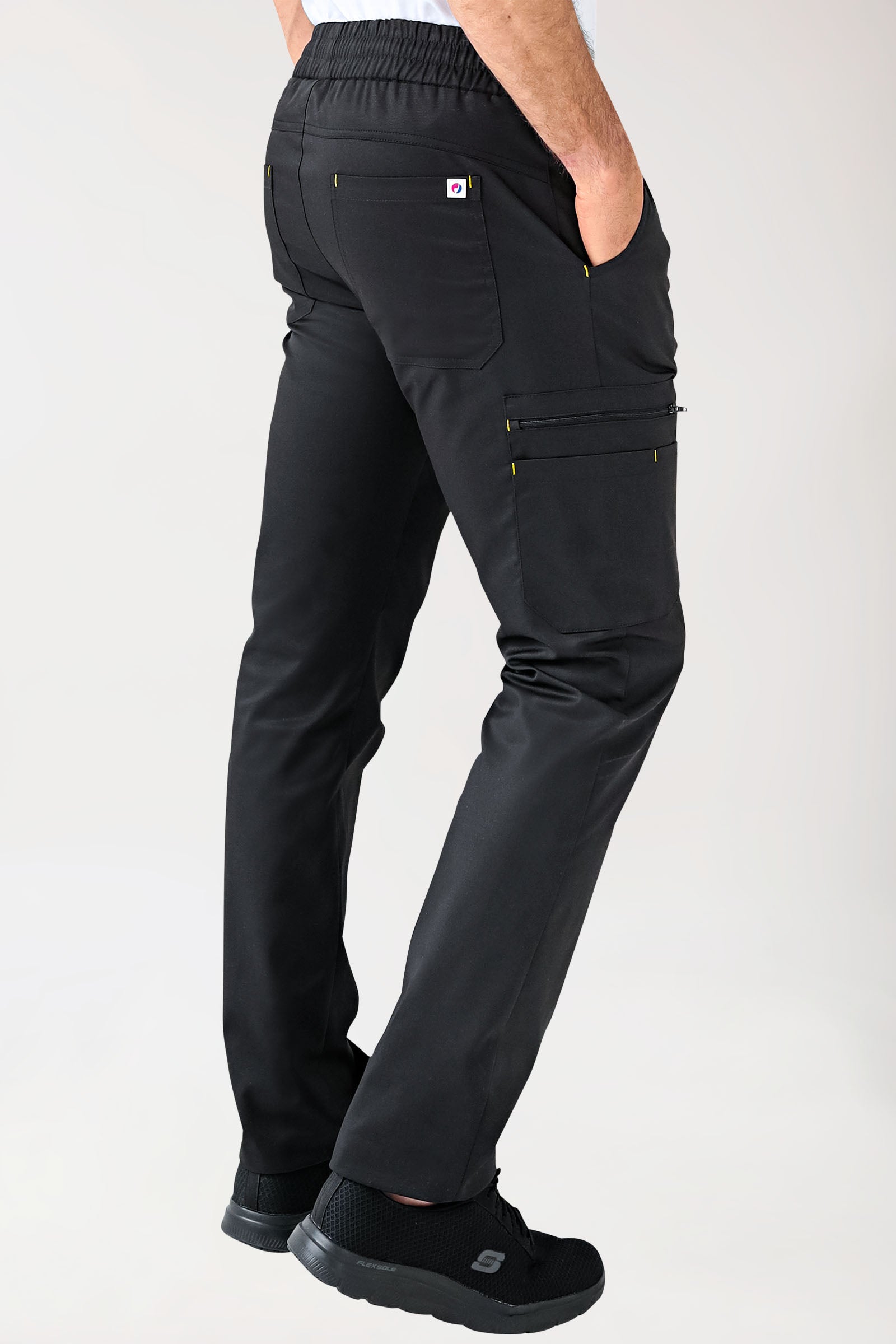 CLINIC STRETCH Pantalon Homme - noir/jaune