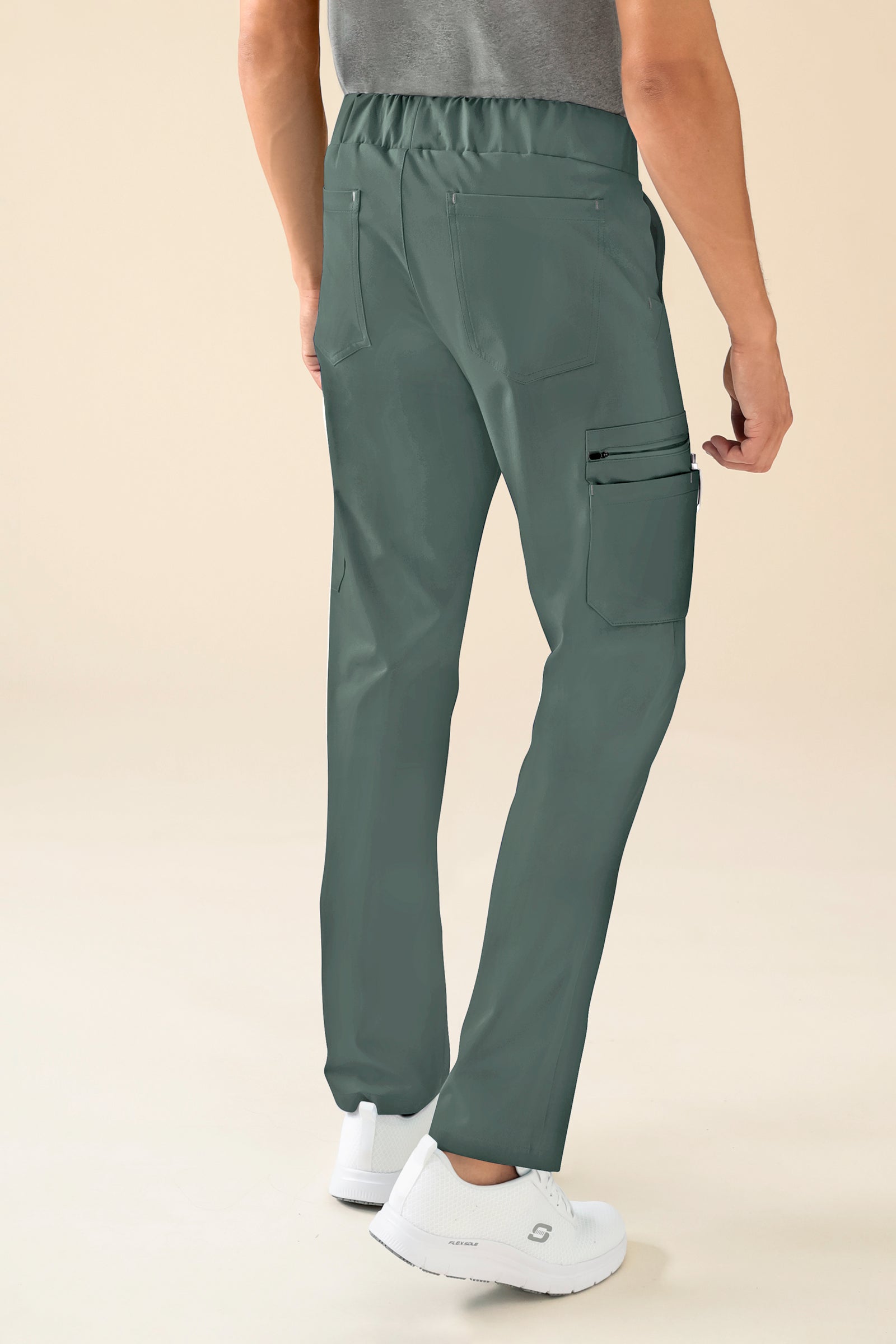 KAERE Pantalon Homme - avec poches cargo vert foncé