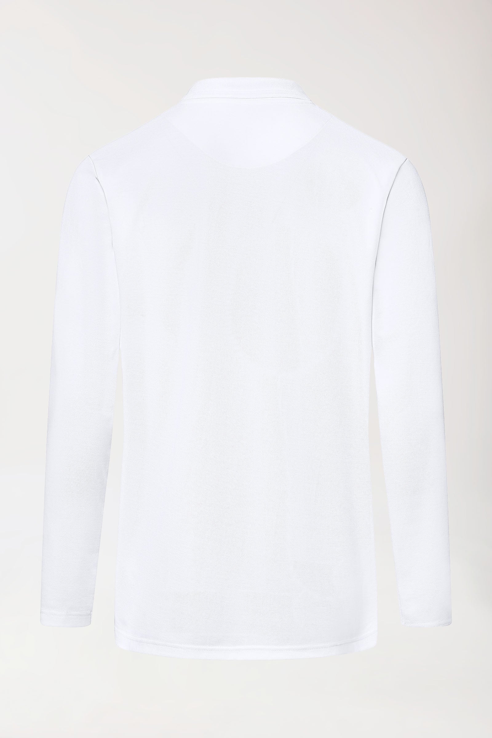 COMFY FLEX Homme, manche longue, maille piquée stretch – Col polo blanc