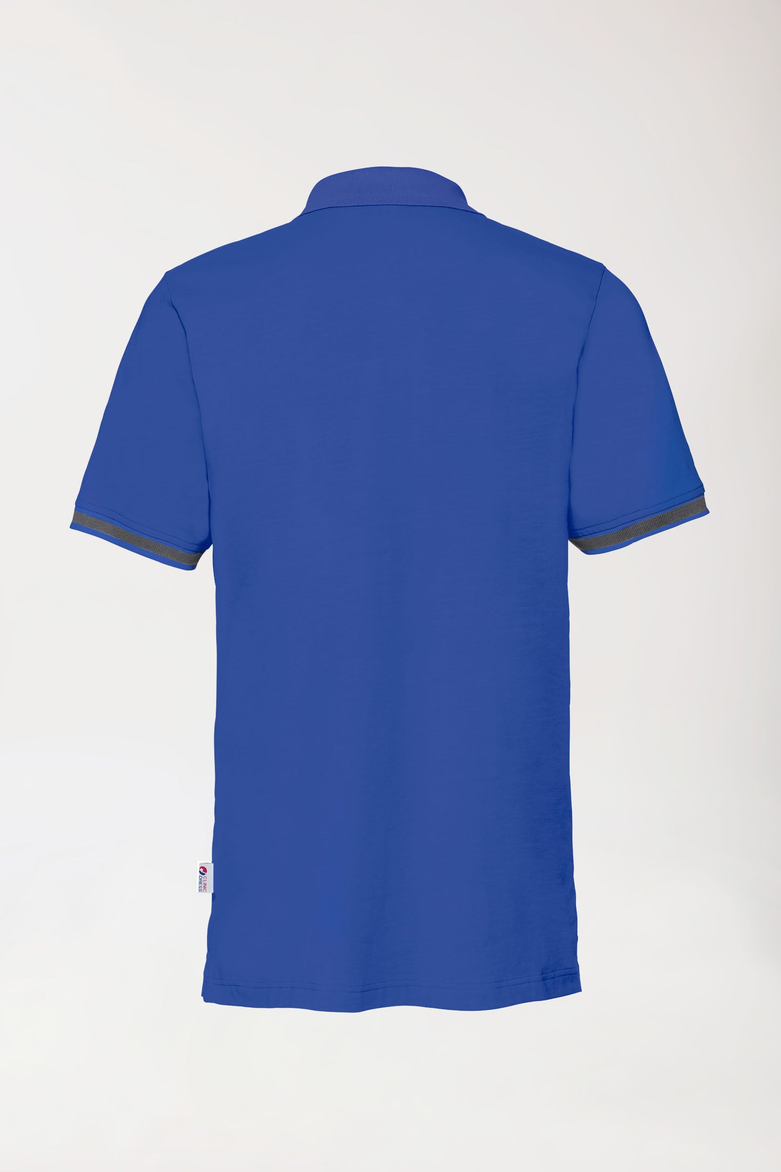 T-shirt Stretch Homme - Col polo bleu roi/gris chiné foncé
