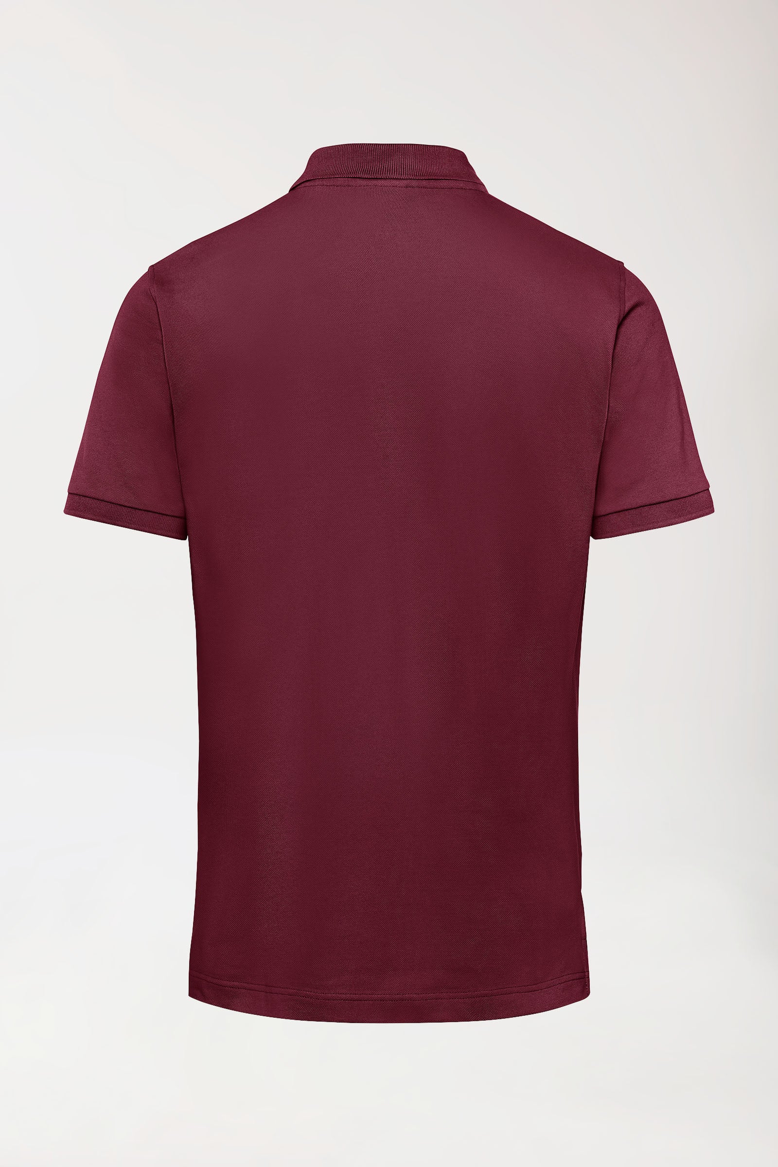 T-shirt Stretch Homme - Col polo bordeaux, Vue de dos 