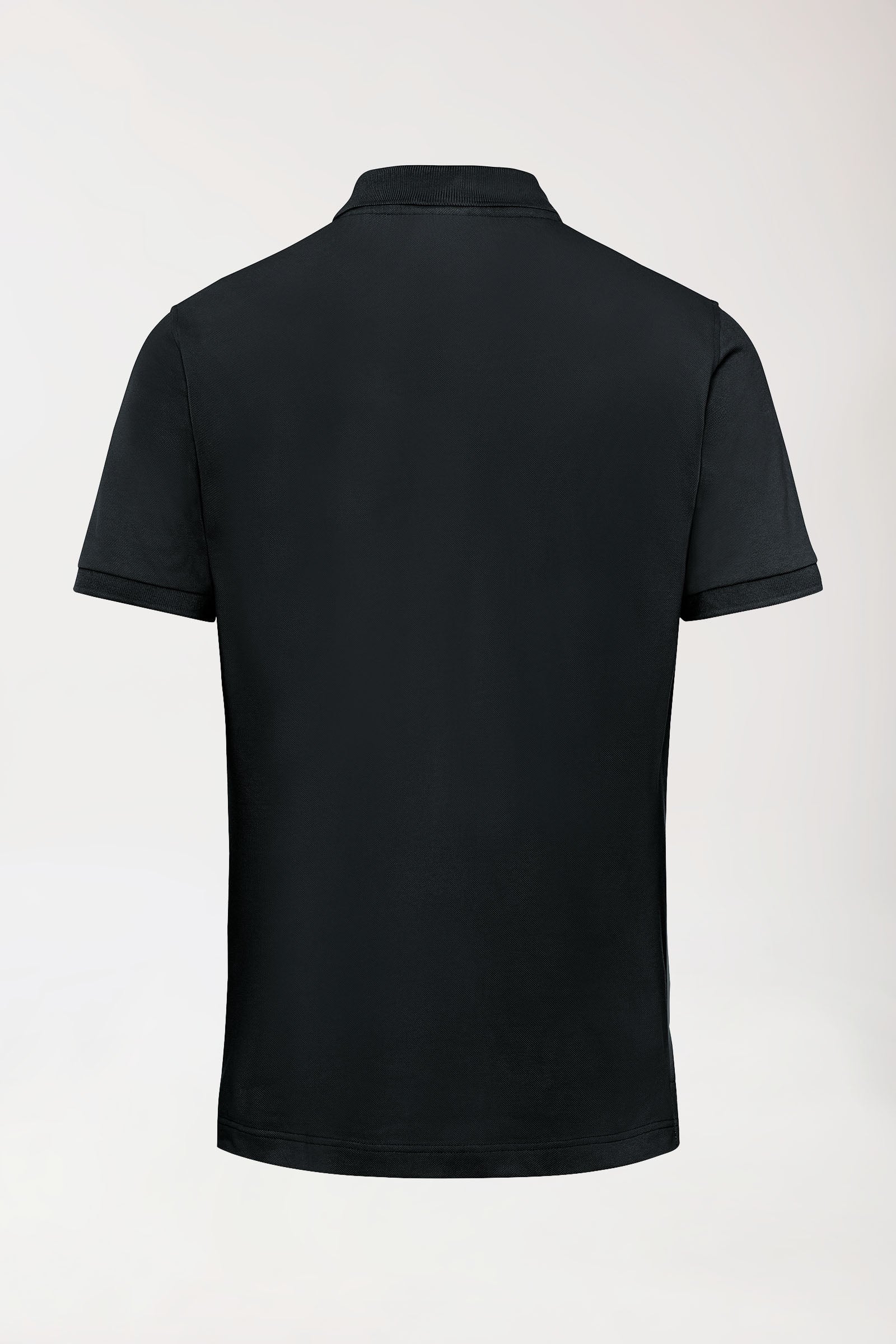 T-shirt Stretch Homme - Col polo noir