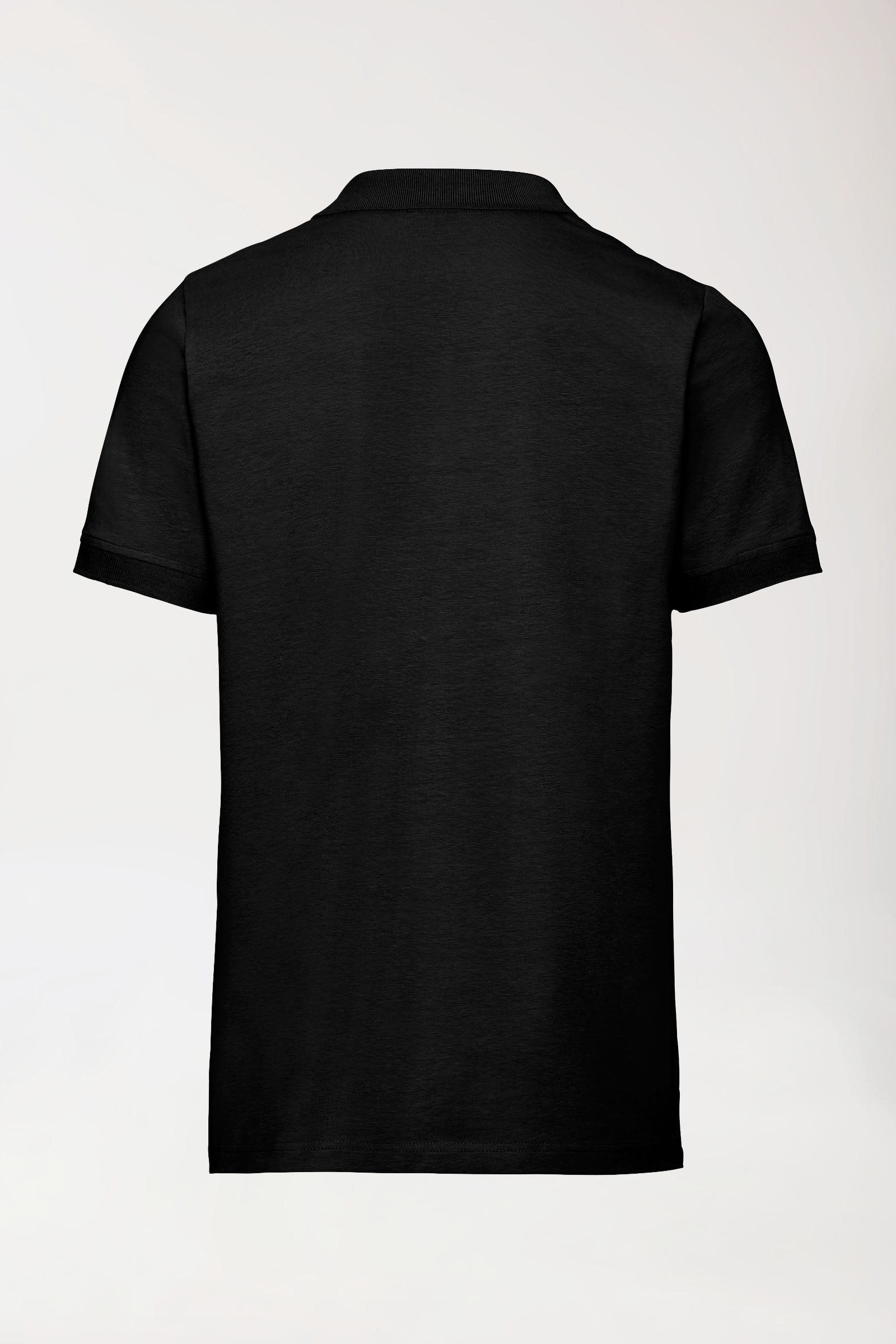 T-shirt Stretch Homme - Col polo - Boutonné noir, Vue de dos 