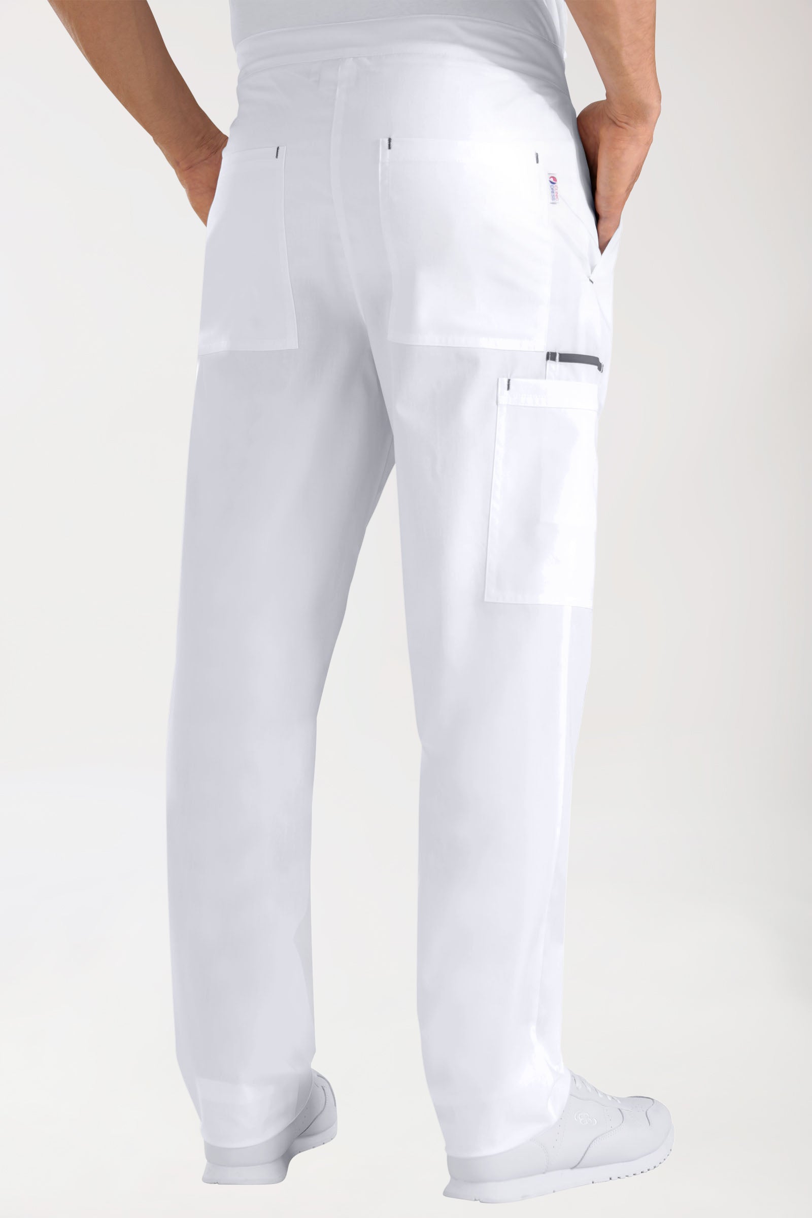 Pantalon blanc avec gris pierre unisexe, Vue de dos 