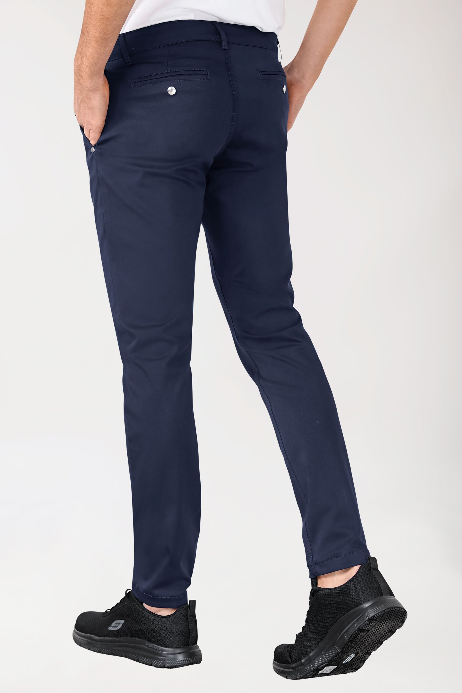 Pantalon Stretch Homme - Style Chino navy, Vue de dos 
