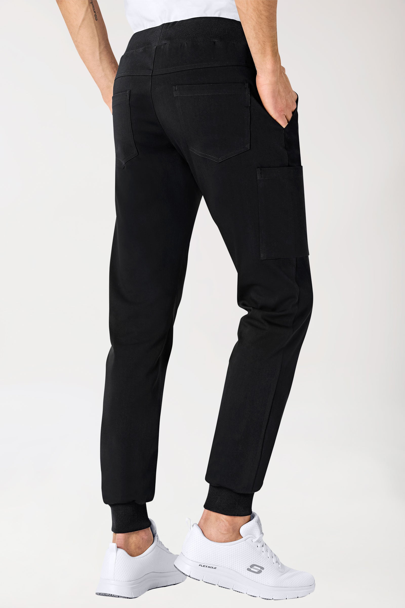 Pantalon Stretch Homme - Jogpants noir, Vue de dos 