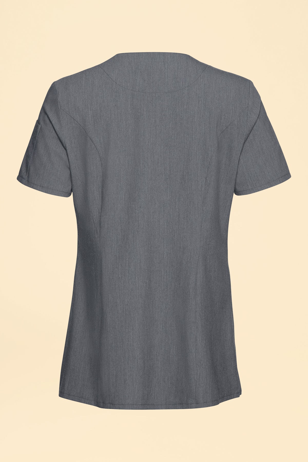 KAERE Blouse Femme - Patte de boutonnage gris foncé chiné, Vue de dos 