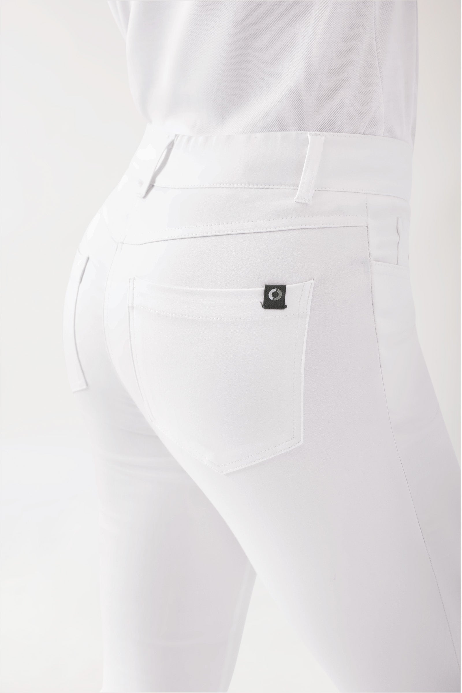 COMFY FLEX Pantalon 5 poches Femme - Jambe slim blanc, Vue de dos 