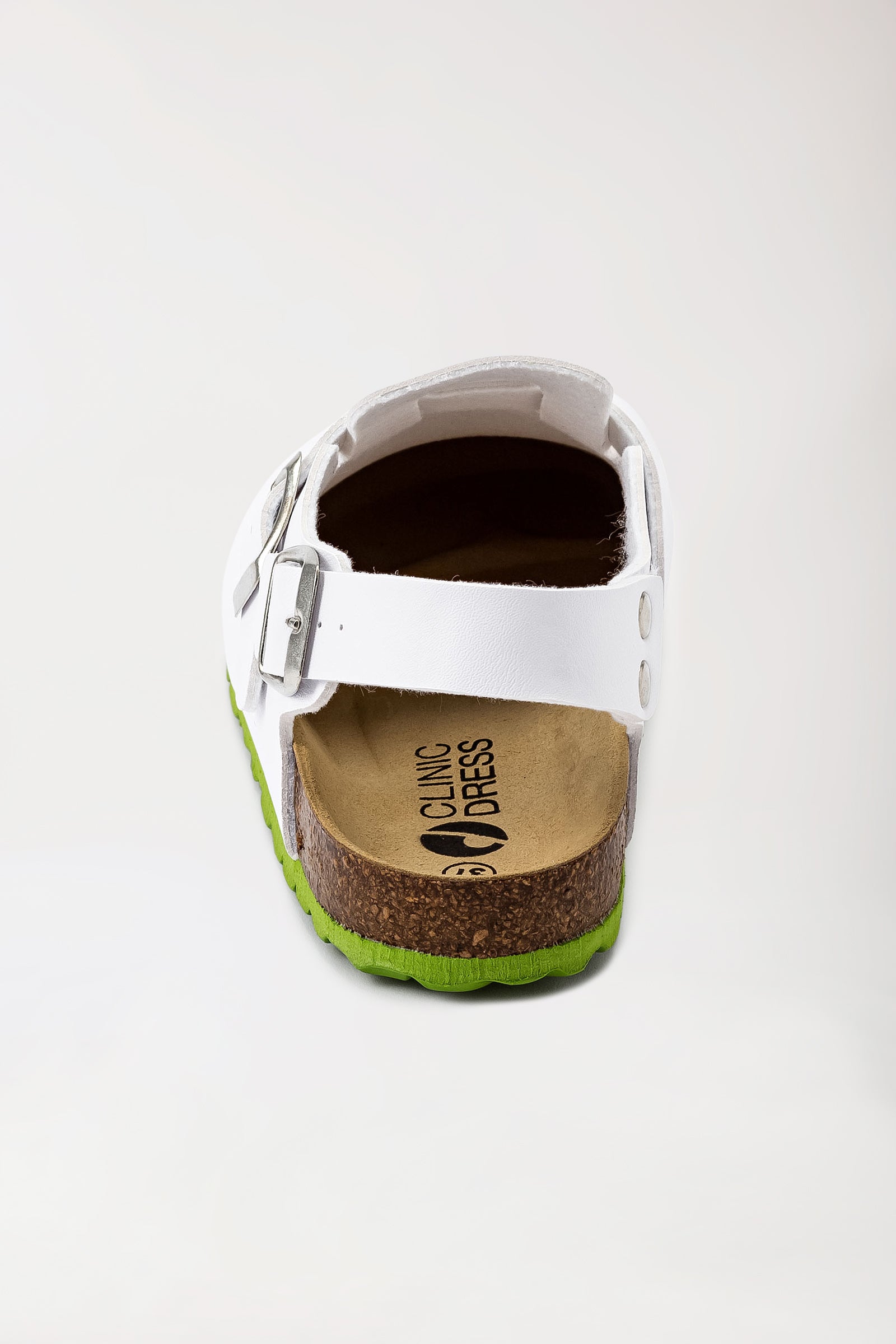 Sabots Femme blanc/vert pomme, Vue de dos 