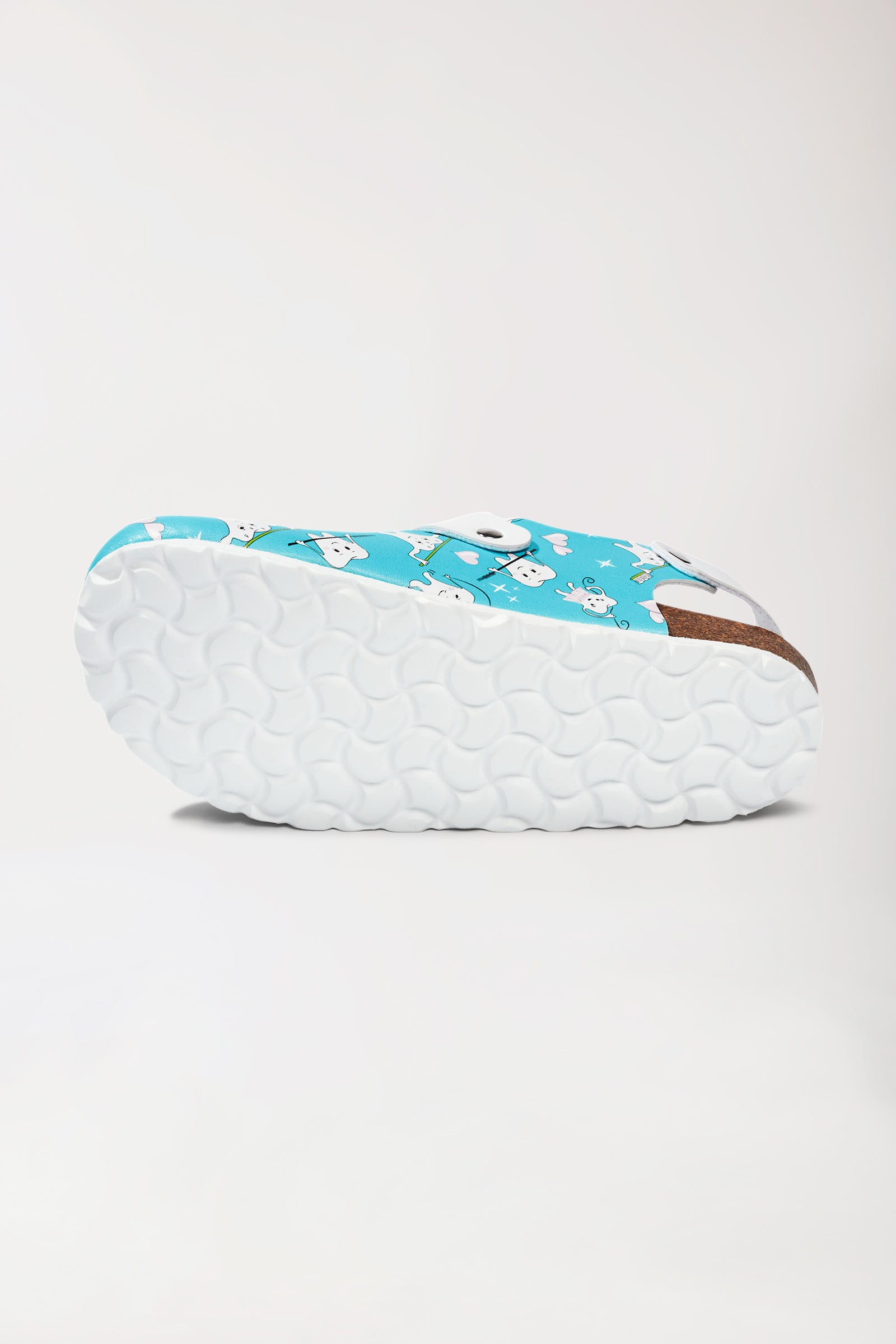 Sabots Femme turquoise/blanc, Vue de dos 