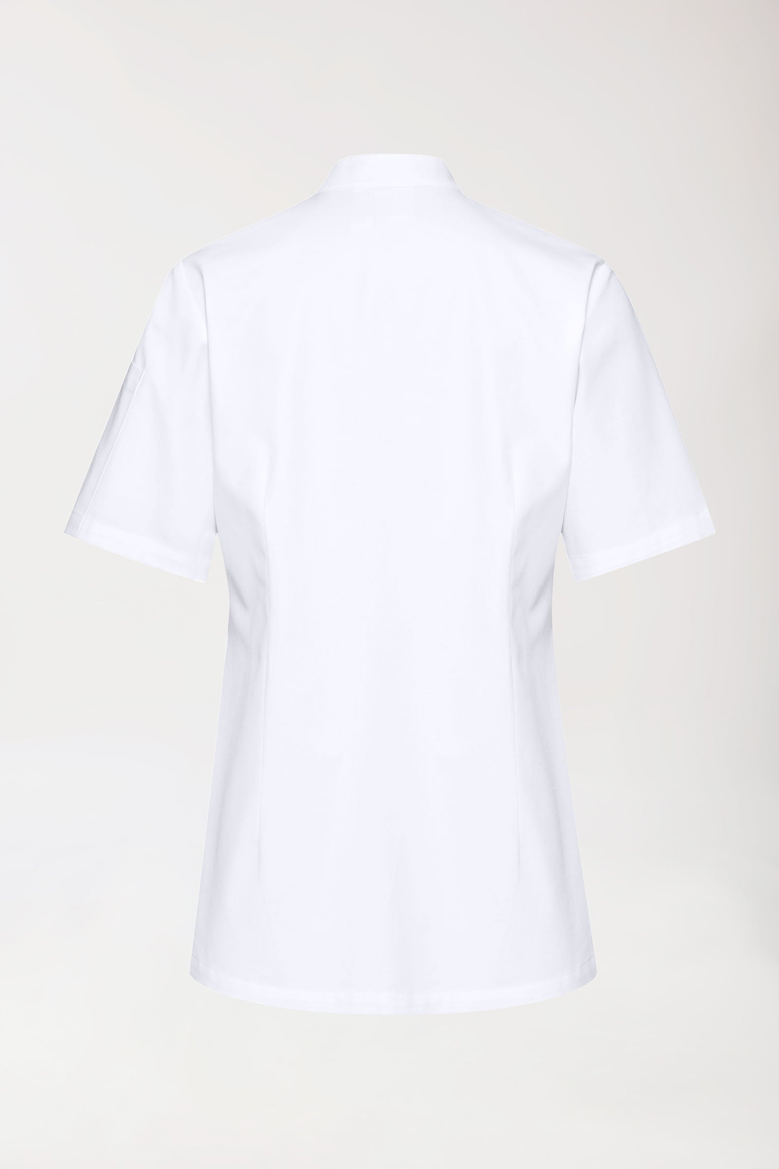 Gastro Veste de cuisine Femme - Patte 6 boutons - Manche courte blanc, Vue de dos 